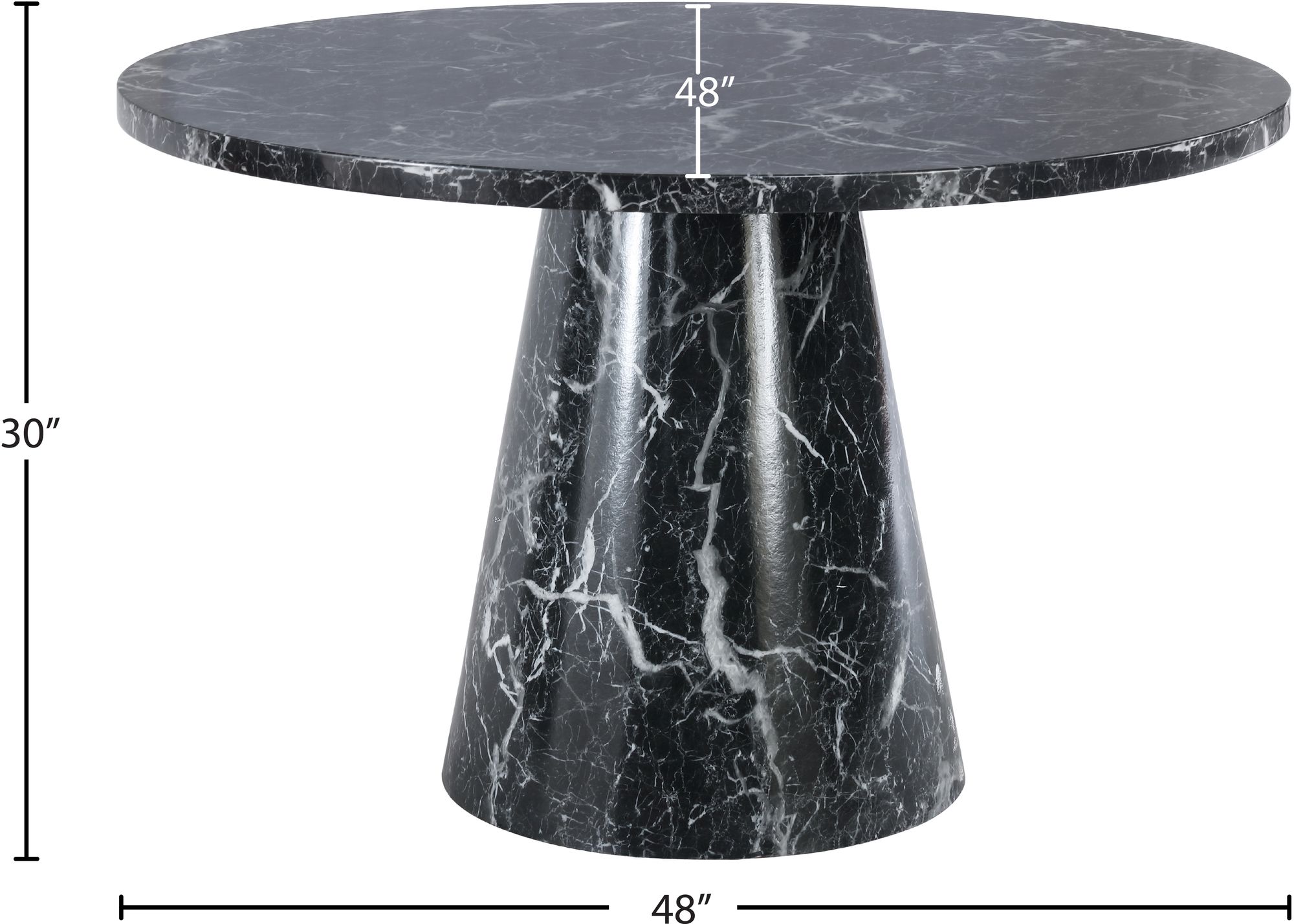 Omni 48" Round Faux Marble Dining Table