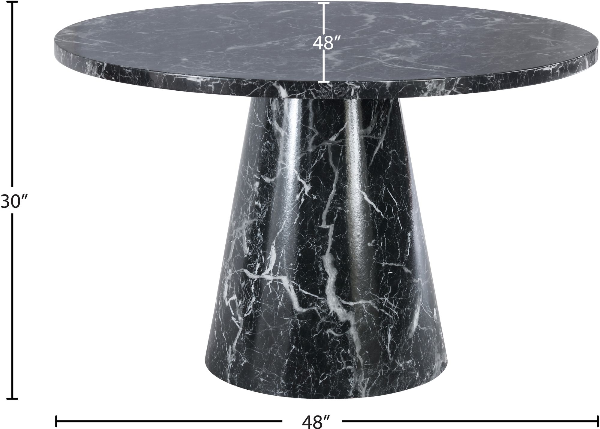 Omni 48" Round Faux Marble Dining Table