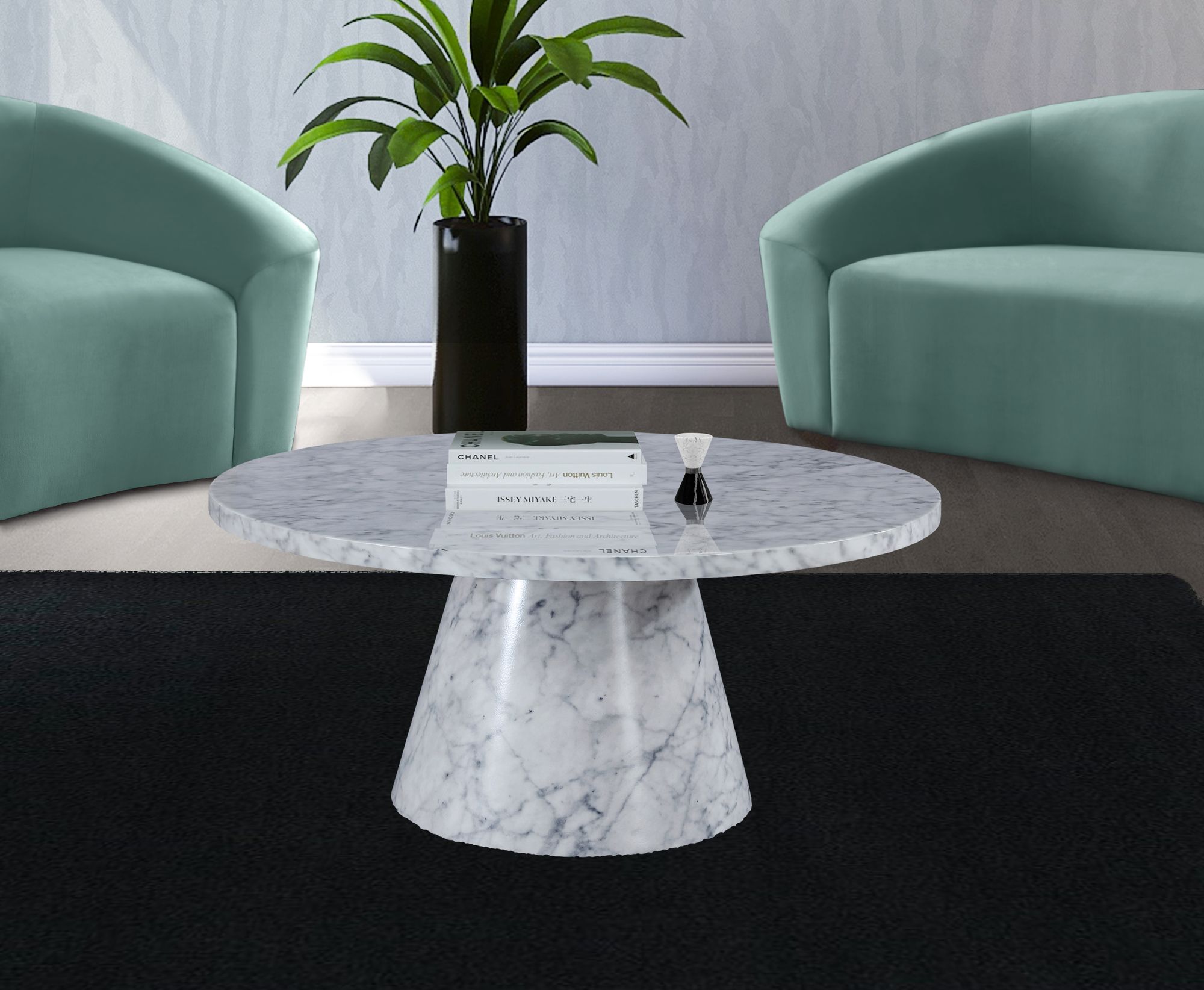 Omni 36" Round Faux Marble Coffee Table