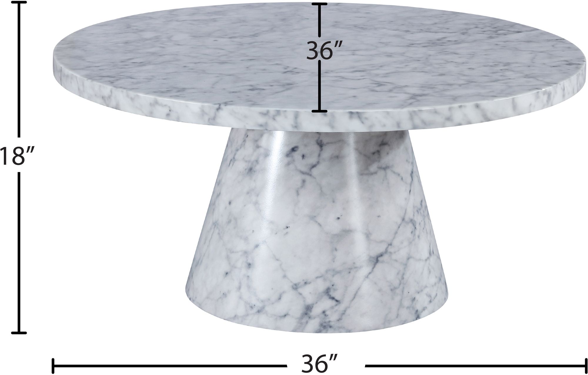 Omni 36" Round Faux Marble Coffee Table