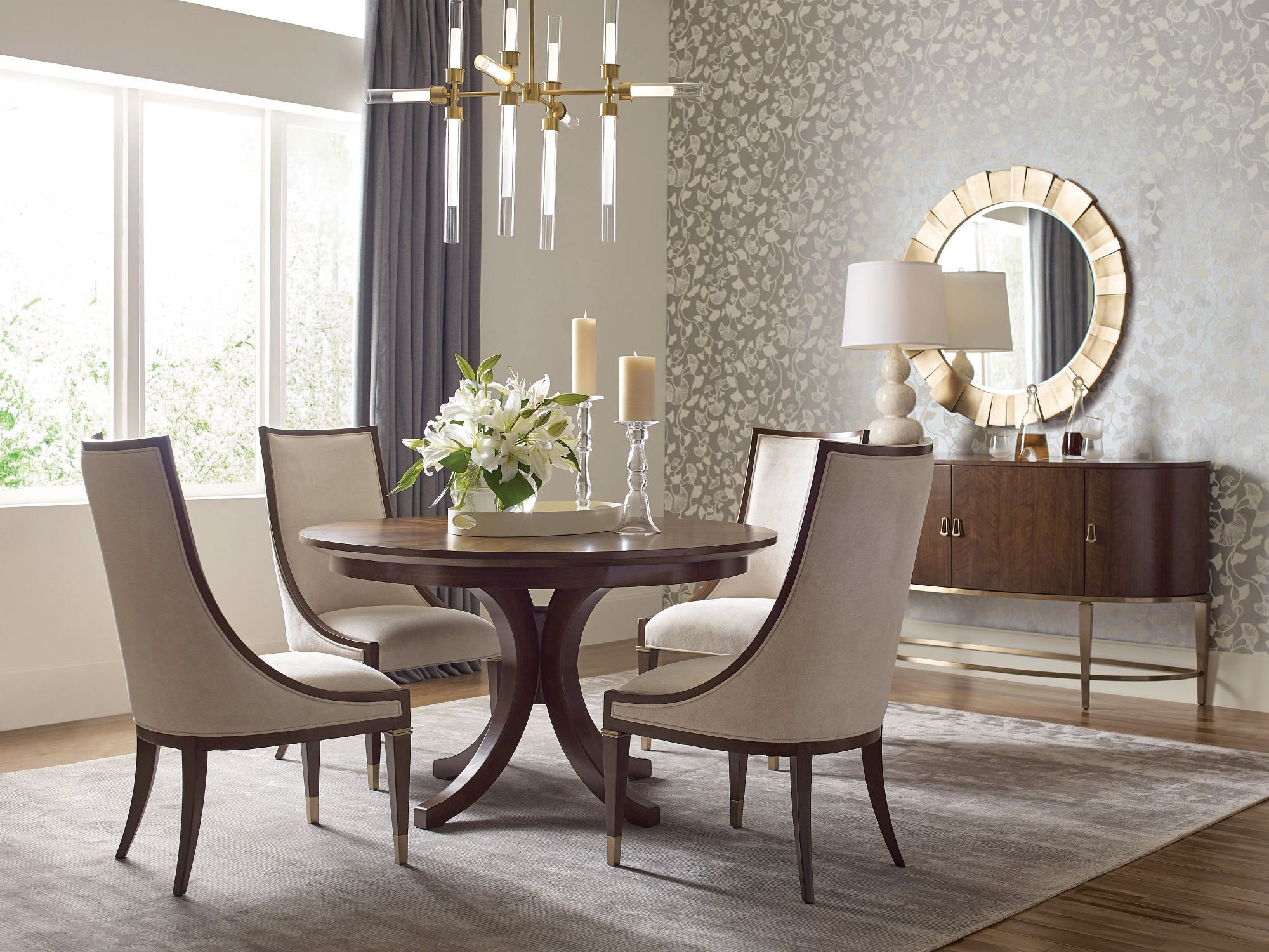 Vantage Warner Round Wood Extendable Dining Table