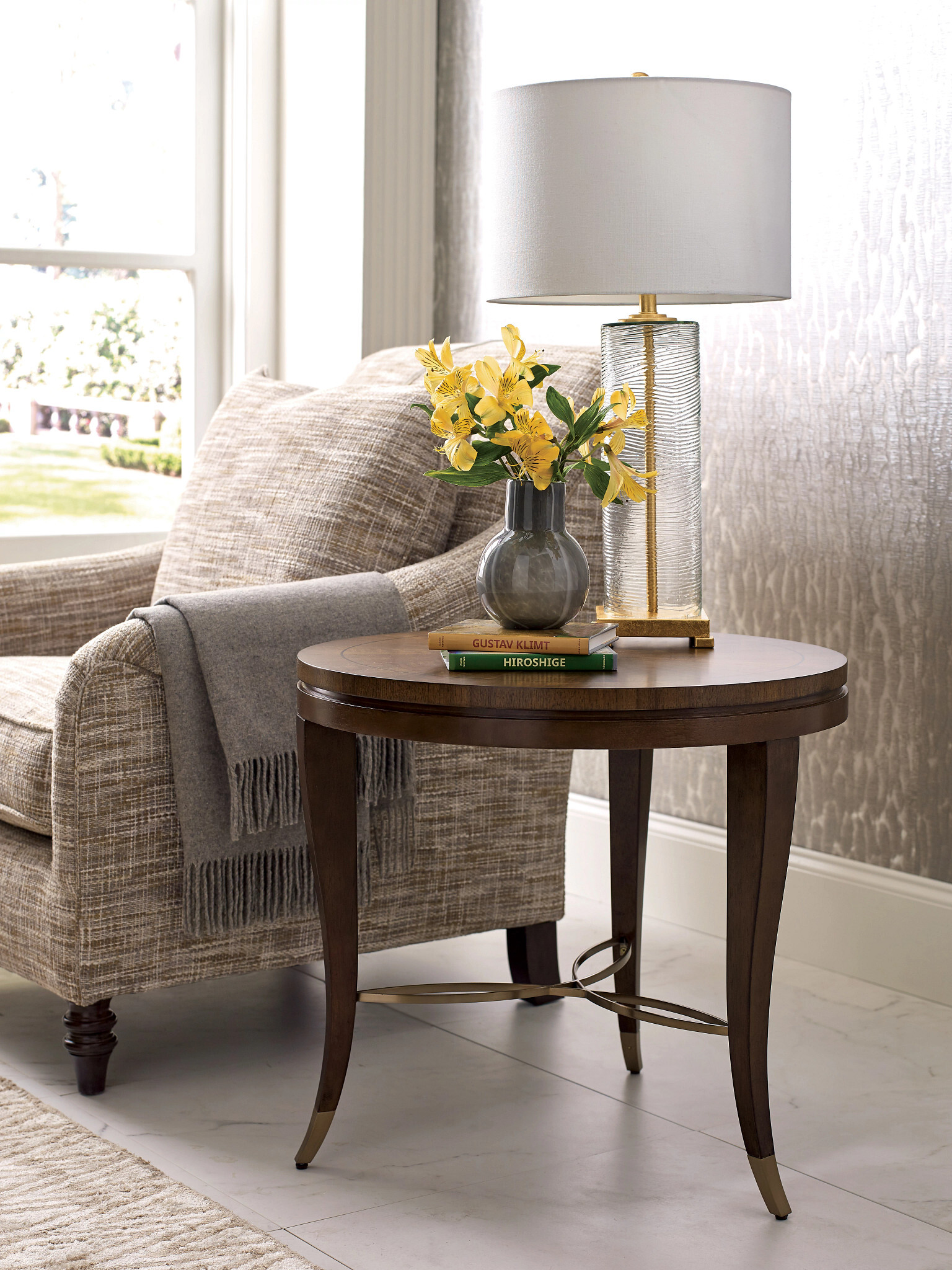 Vantage Round Wood Lamp Table