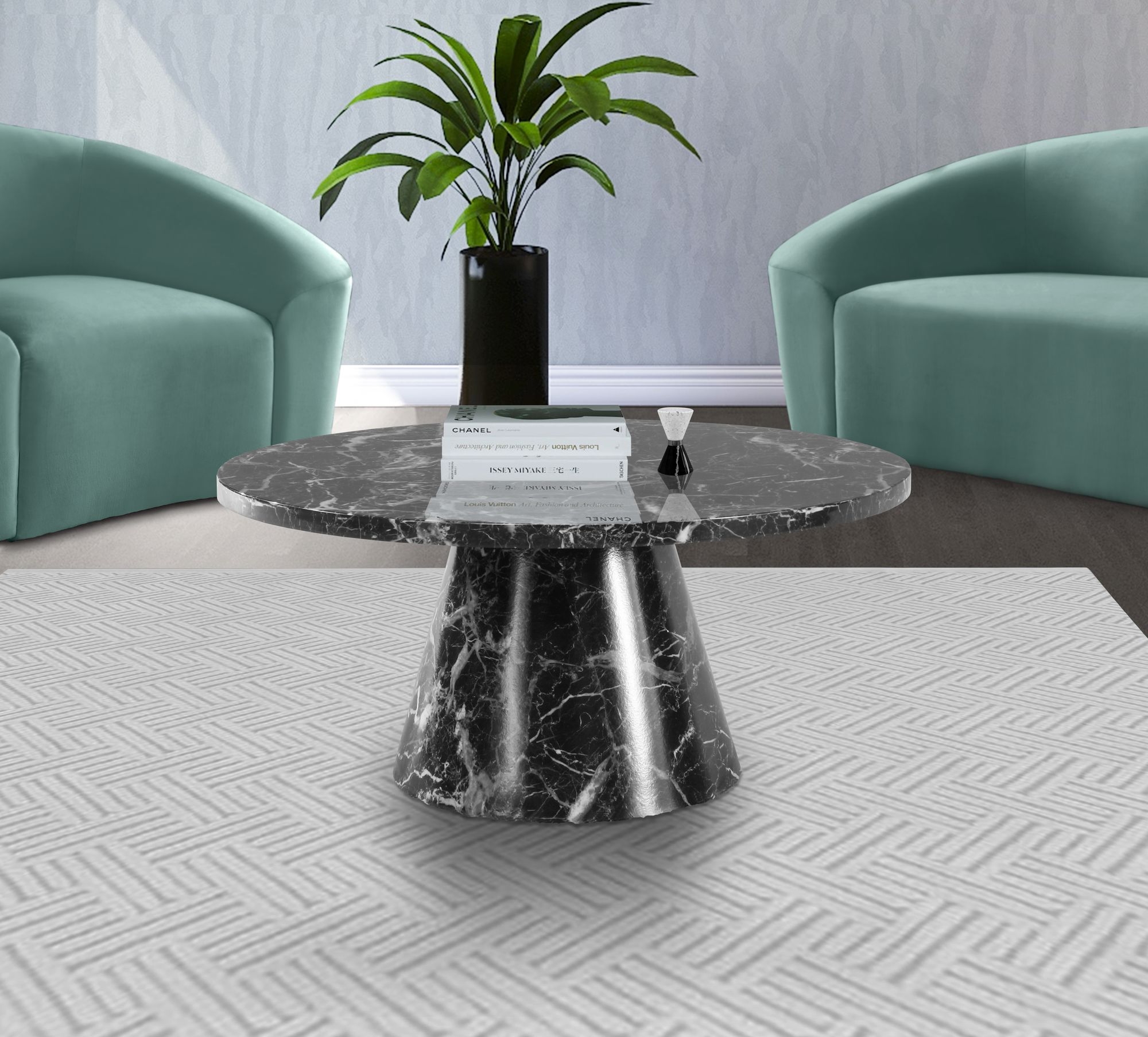 Omni 36" Round Faux Marble Coffee Table