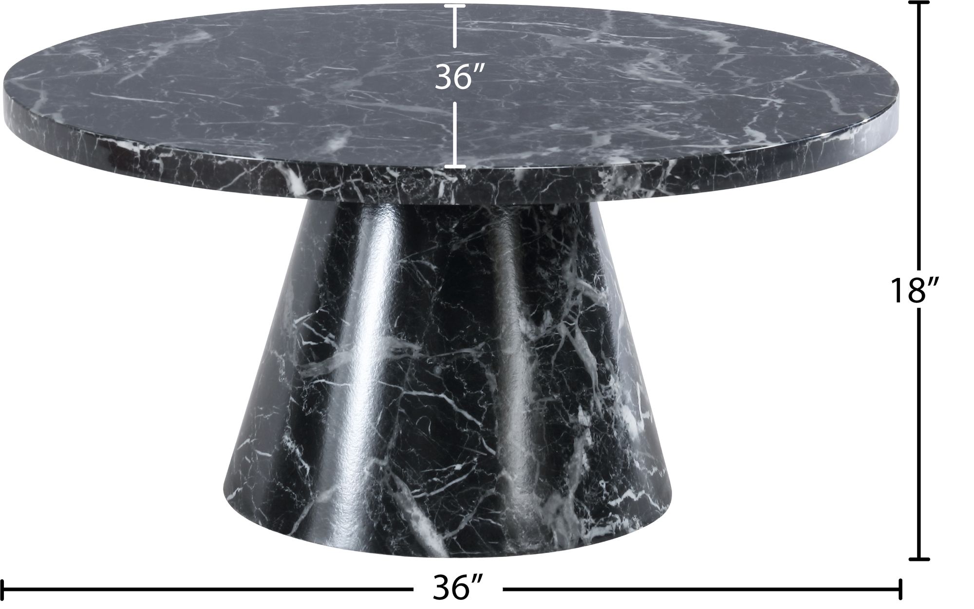 Omni 36" Round Faux Marble Coffee Table
