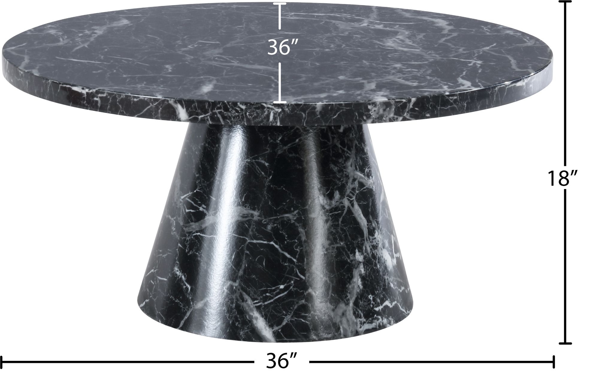Omni 36" Round Faux Marble Coffee Table
