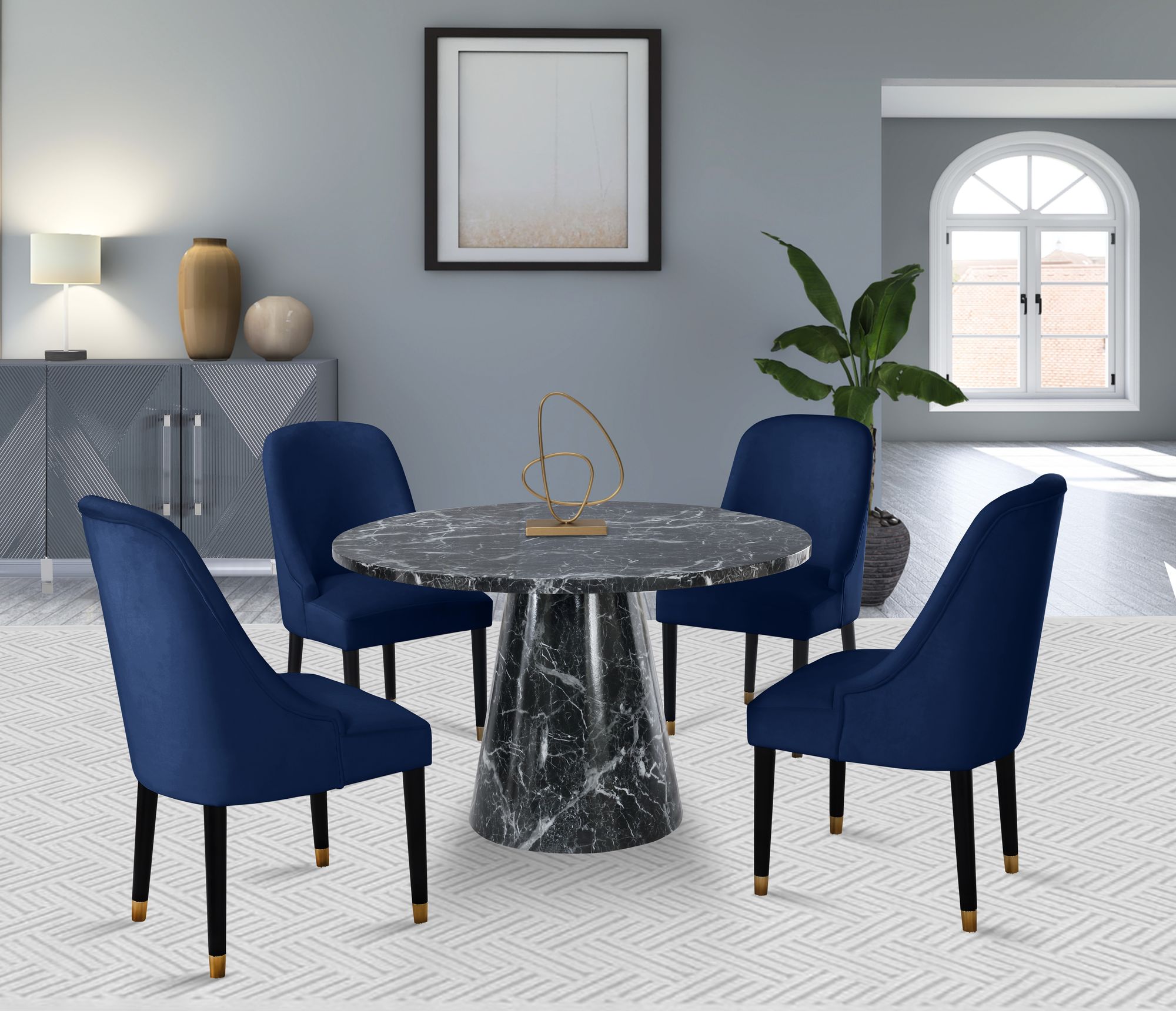 Omni Velvet Dining Chair with Wooden Legs