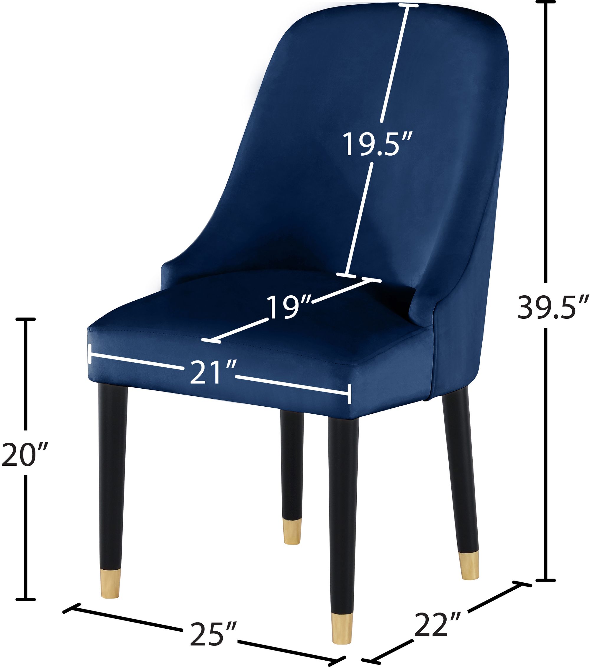 Omni Velvet Dining Chair with Wooden Legs