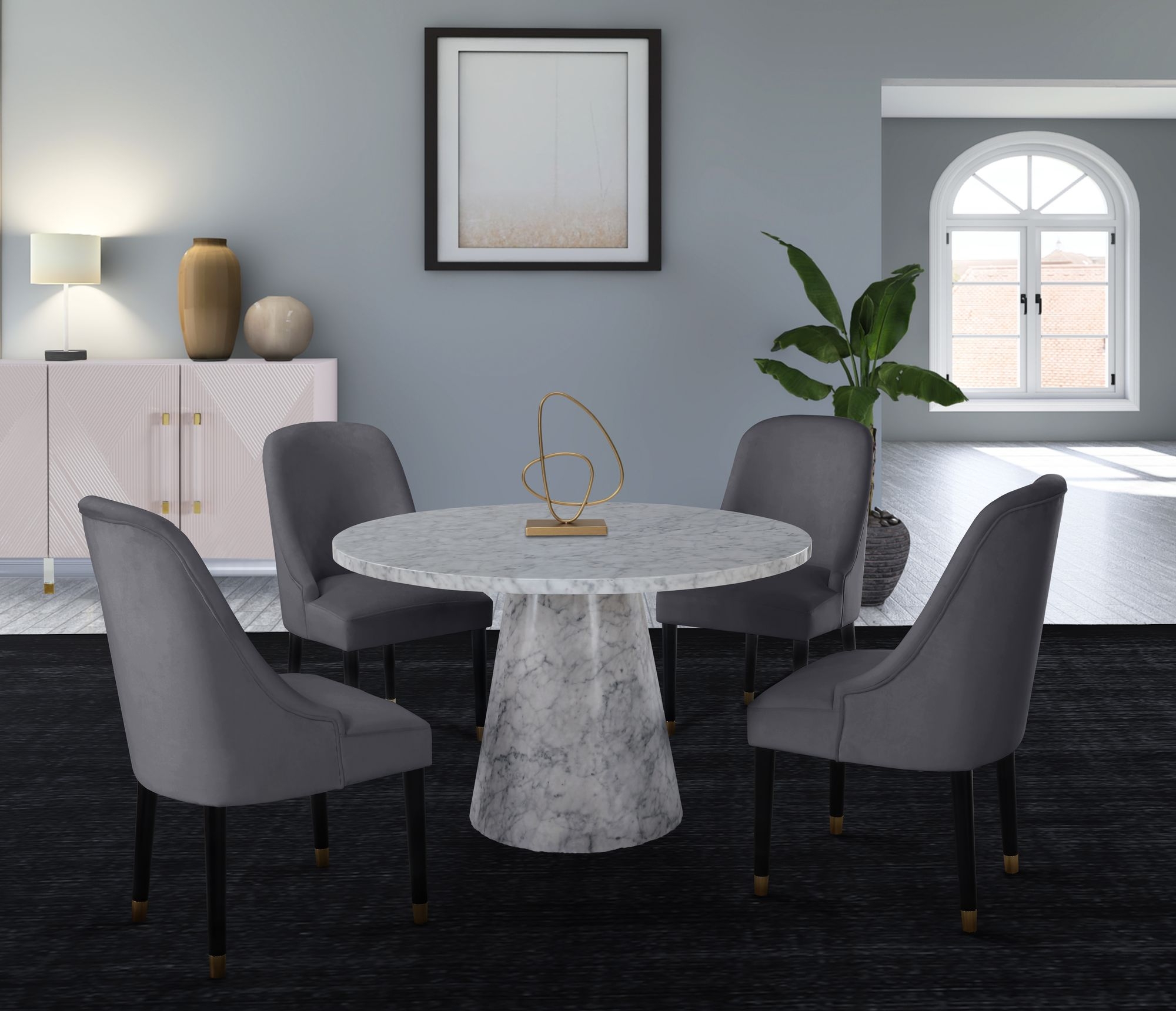 Omni Velvet Dining Chair with Wooden Legs