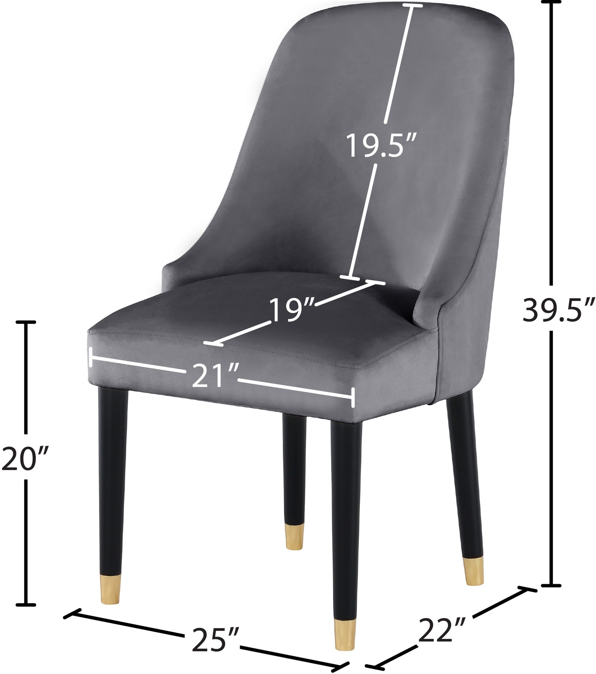 Omni Velvet Dining Chair with Wooden Legs