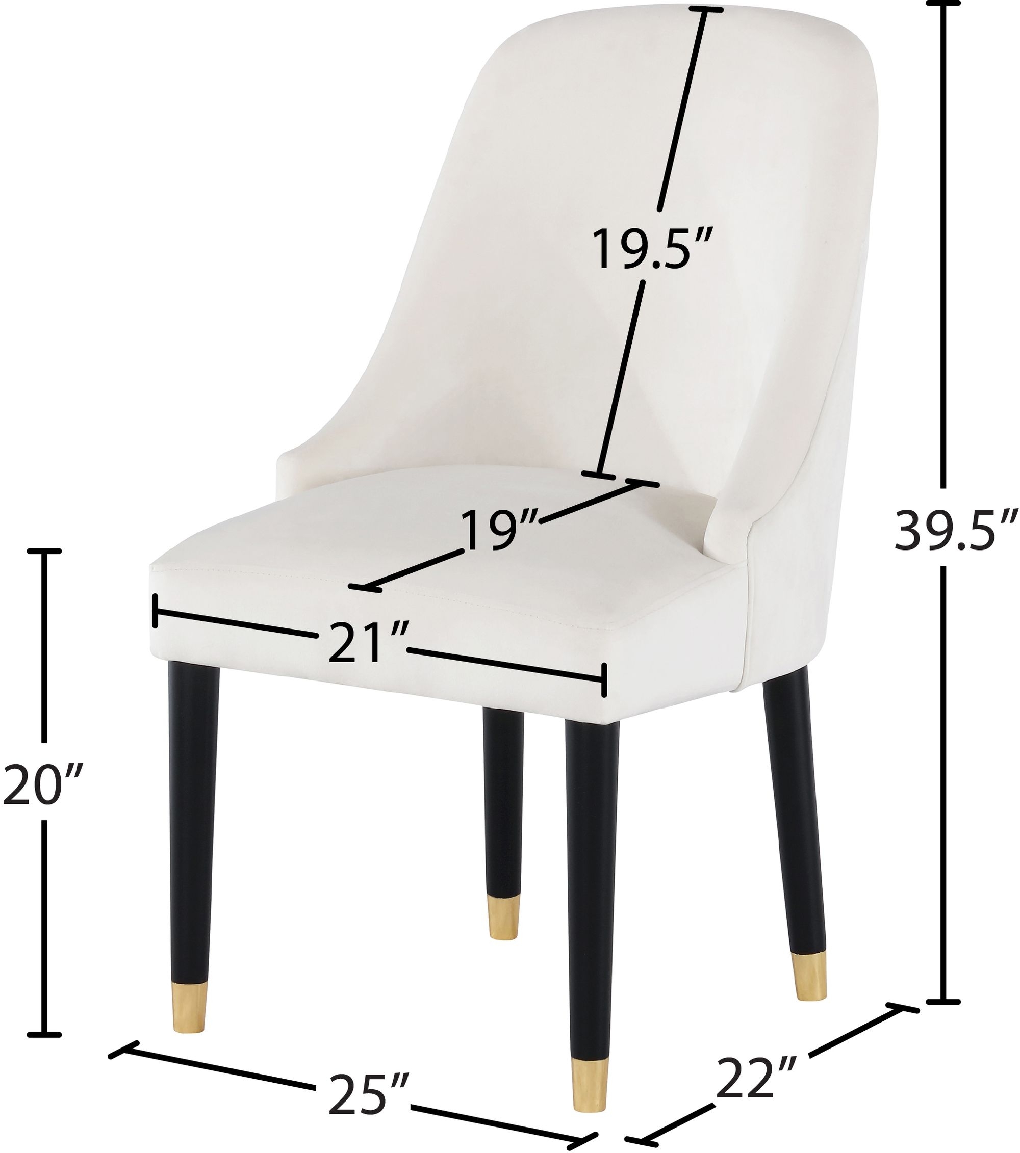Omni Velvet Dining Chair with Wooden Legs