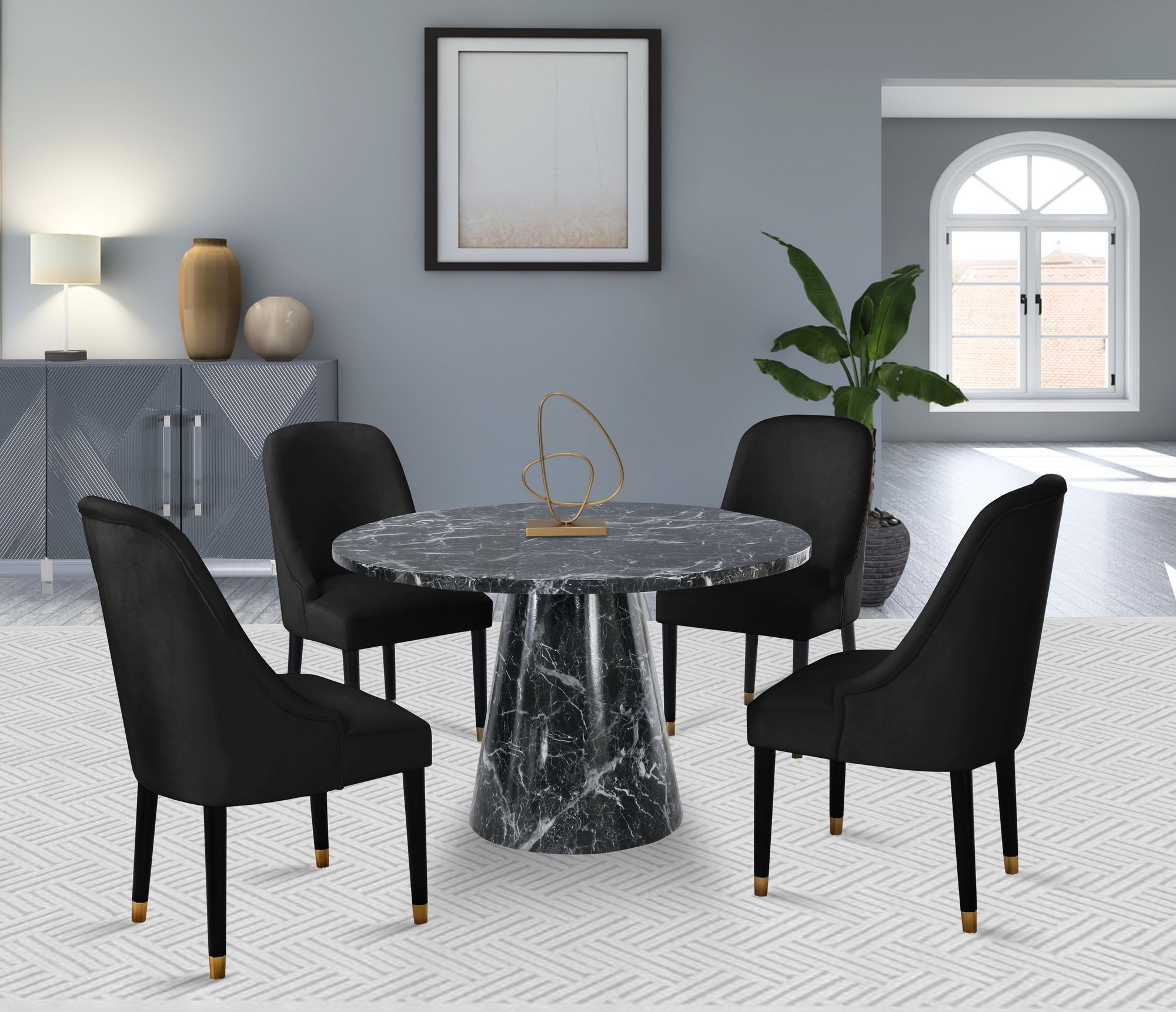 Omni Velvet Dining Chair with Wooden Legs