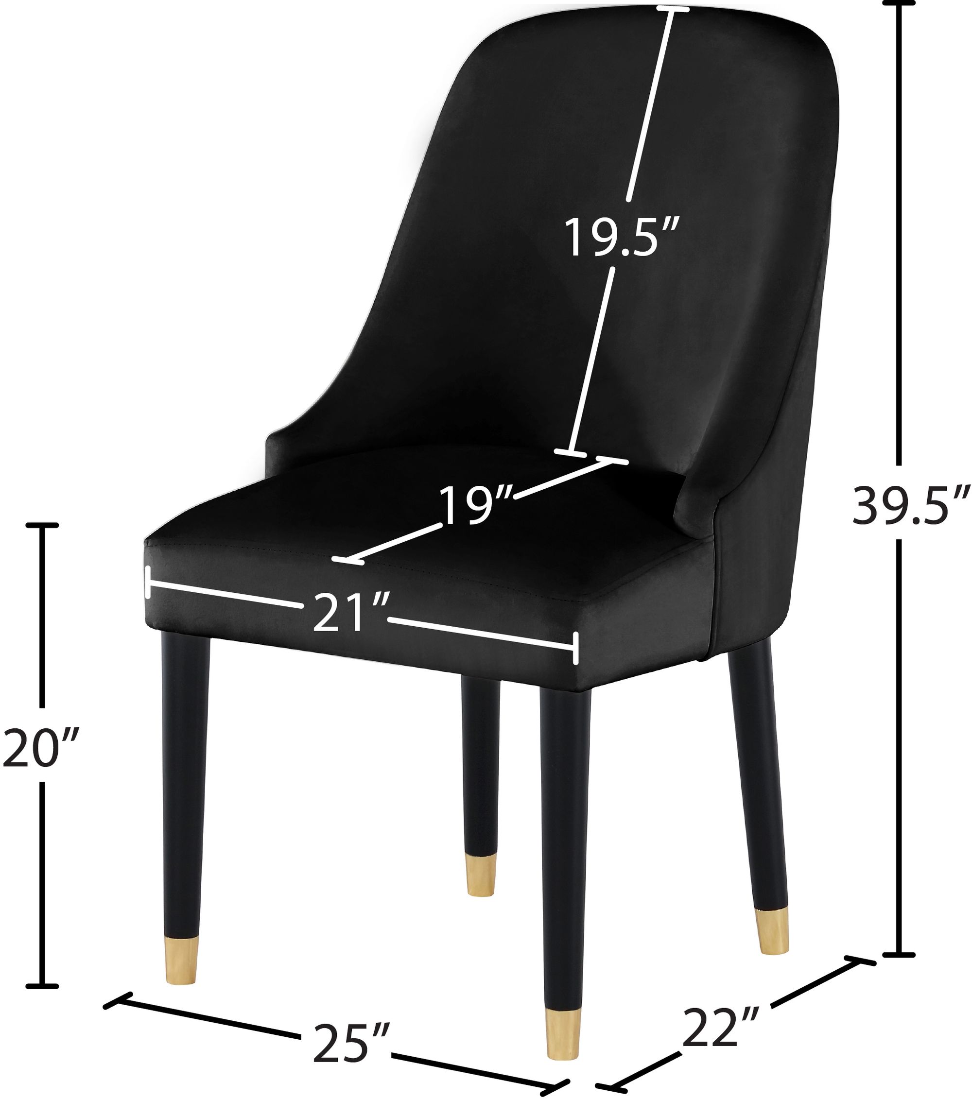 Omni Velvet Dining Chair with Wooden Legs