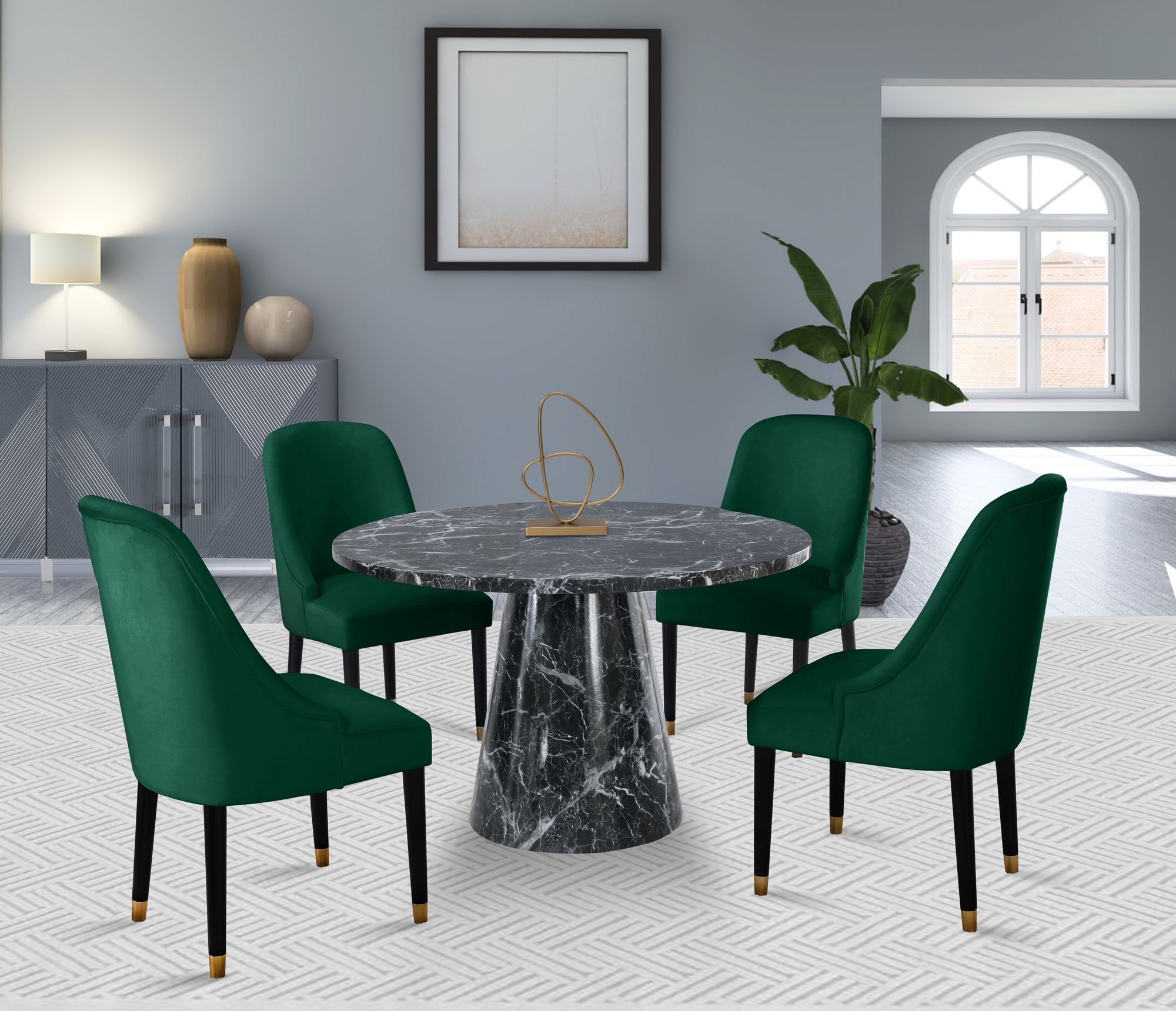 Omni Velvet Dining Chair with Wooden Legs