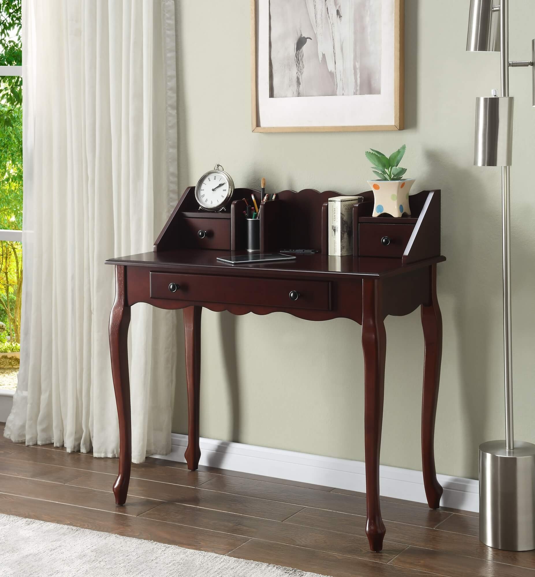Maral Wood Writing Desk w/ USB Port