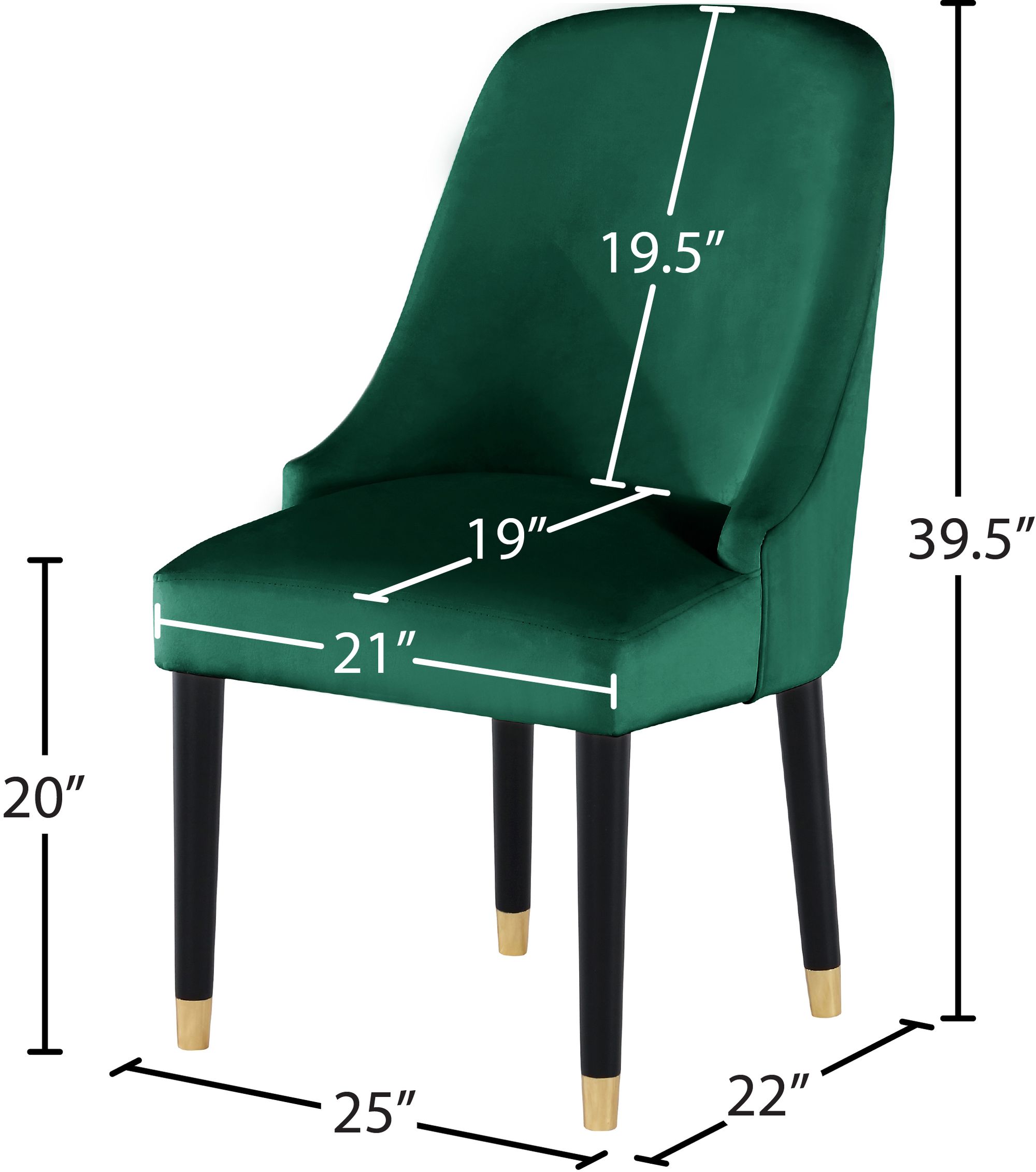 Omni Velvet Dining Chair with Wooden Legs