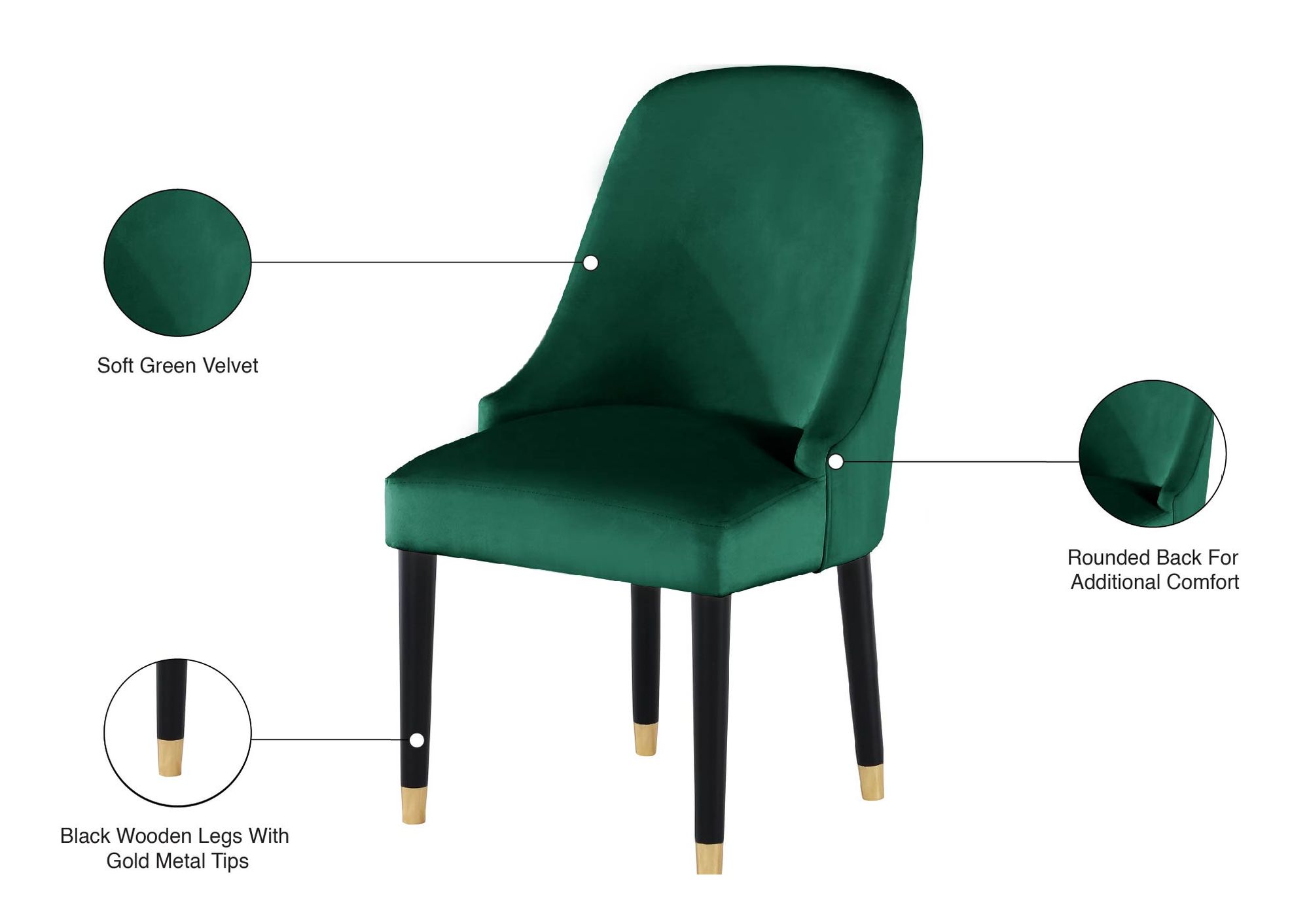 Omni Velvet Dining Chair with Wooden Legs