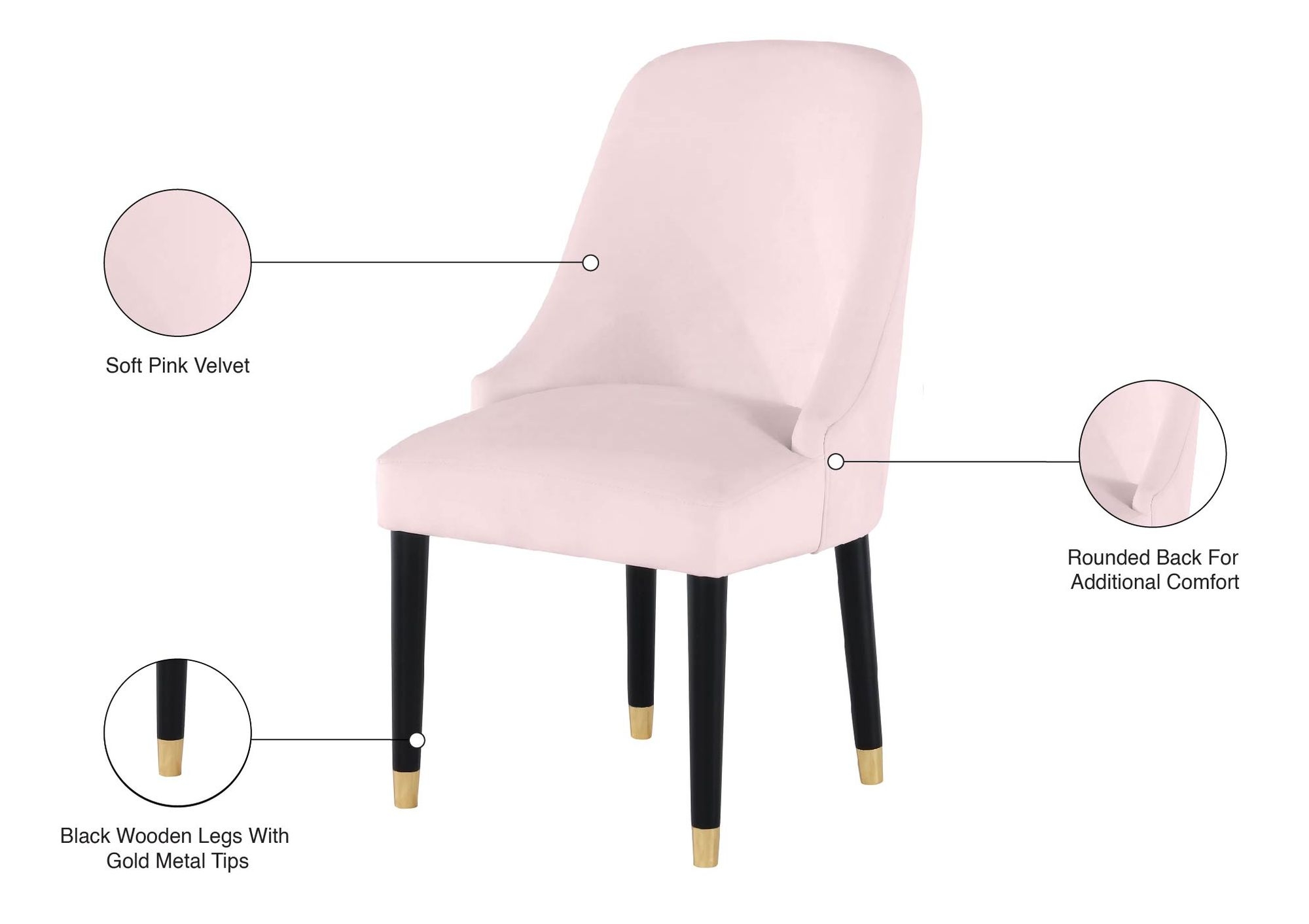 Omni Velvet Dining Chair with Wooden Legs