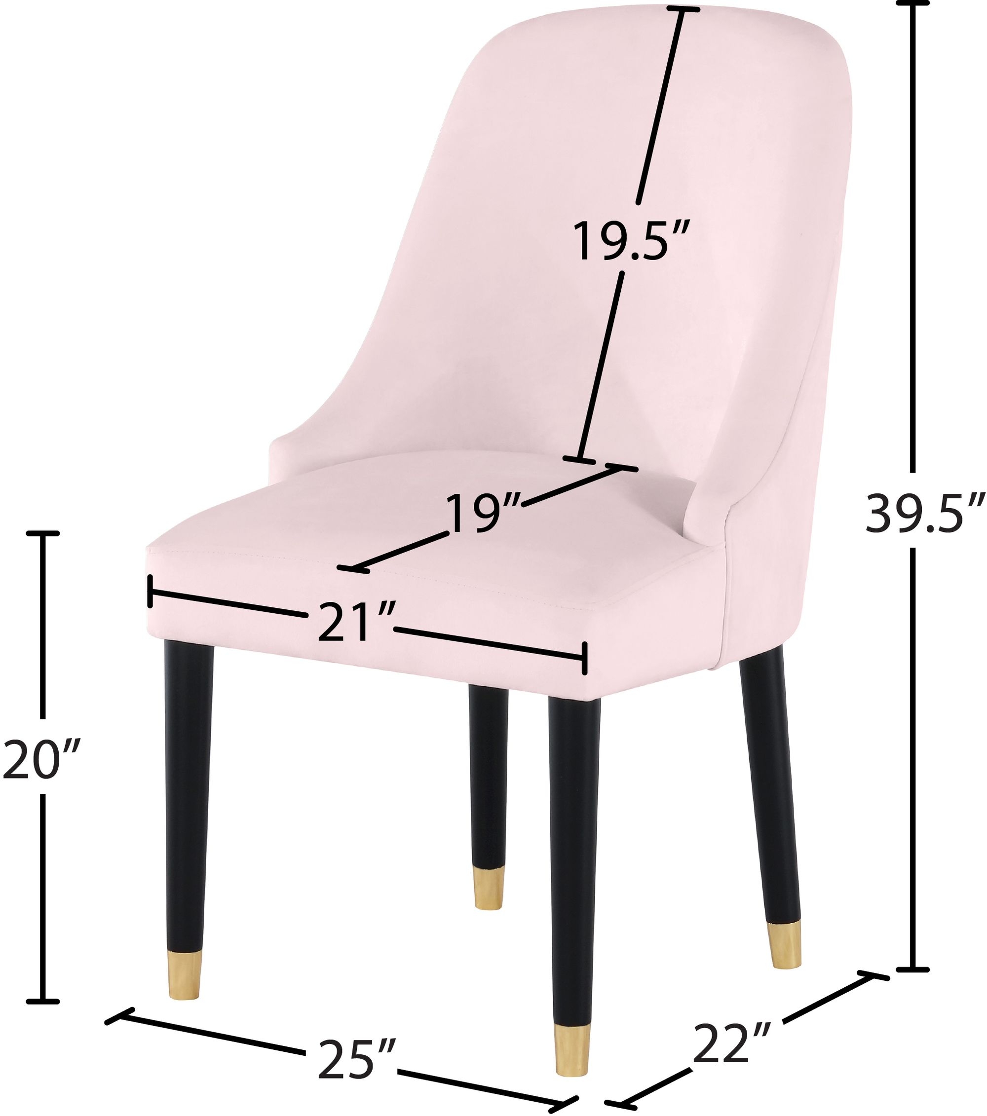 Omni Velvet Dining Chair with Wooden Legs