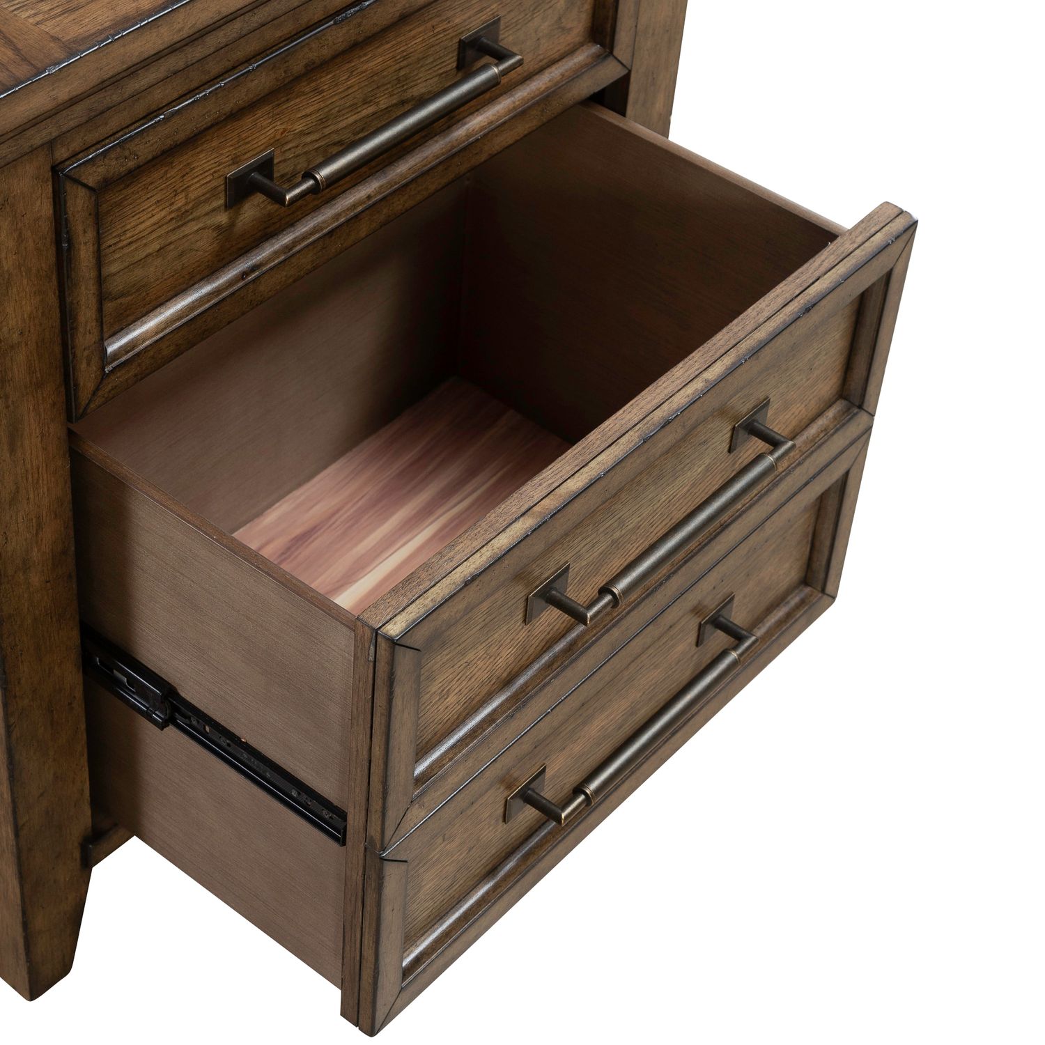 Carolina Park Wood 3-Drawer Nightstand w/Charging Station