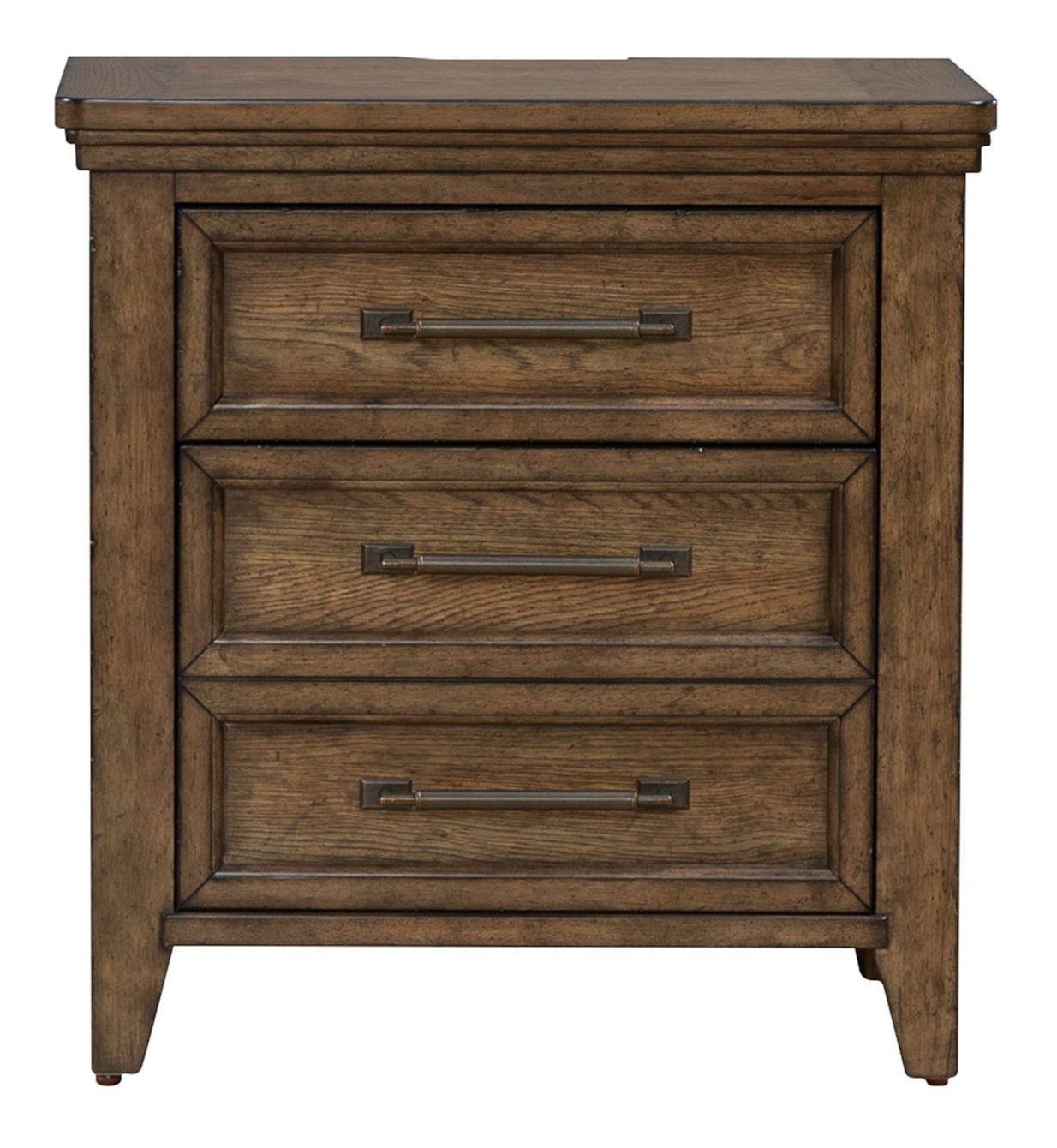 Carolina Park Wood 3-Drawer Nightstand w/Charging Station