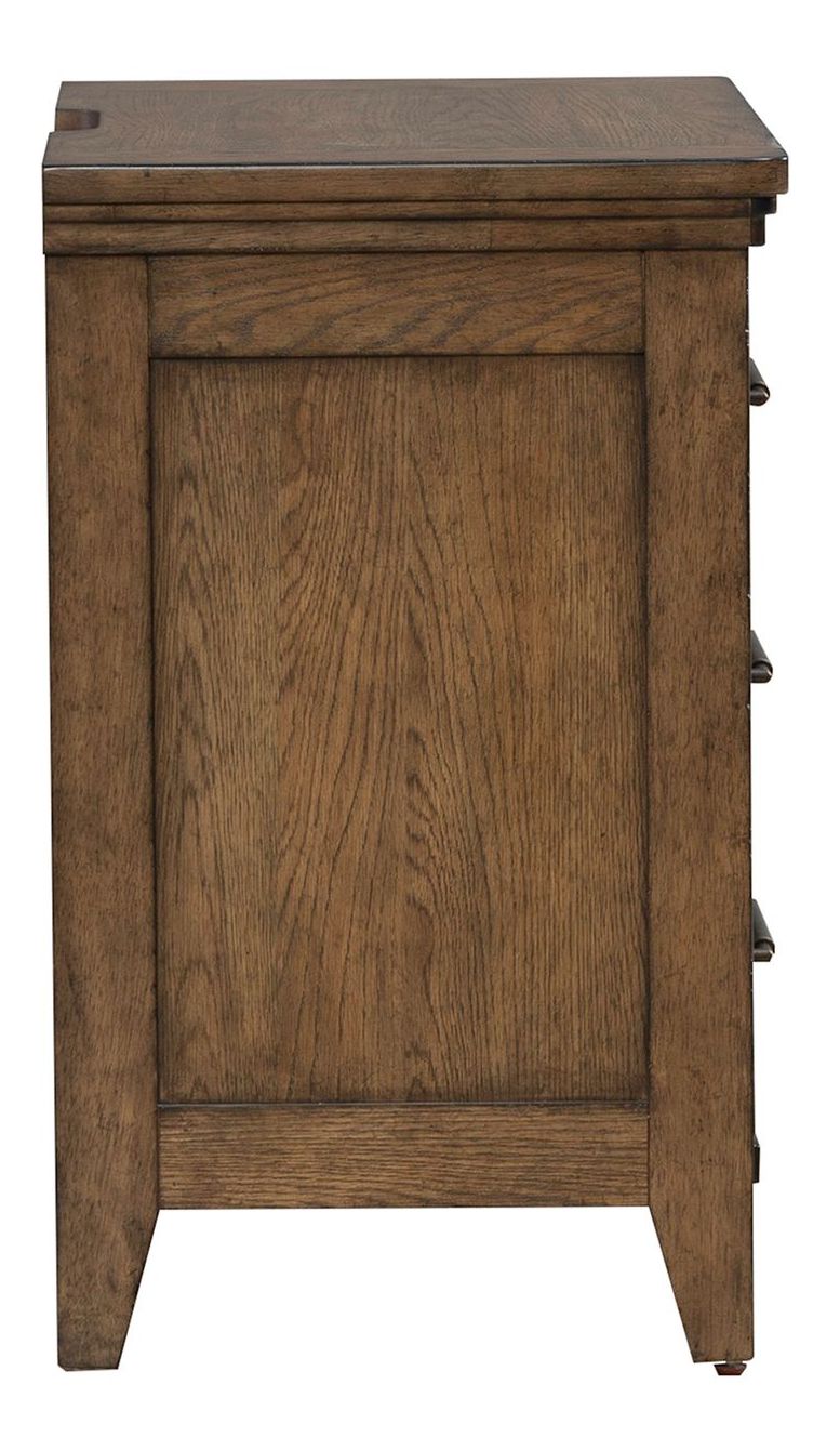 Carolina Park Wood 3-Drawer Nightstand w/Charging Station