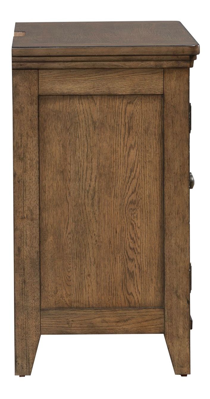 Carolina Park Wood 2-Door Bedside Chest w/Charging Station