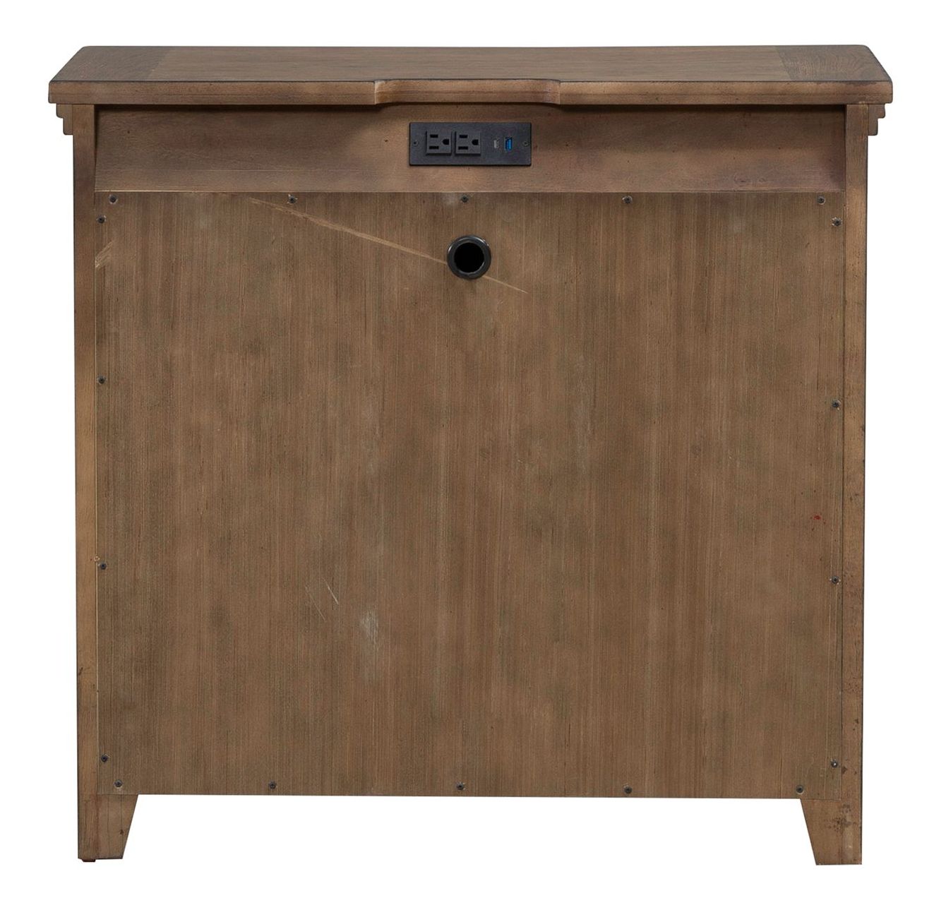 Carolina Park Wood 2-Door Bedside Chest w/Charging Station