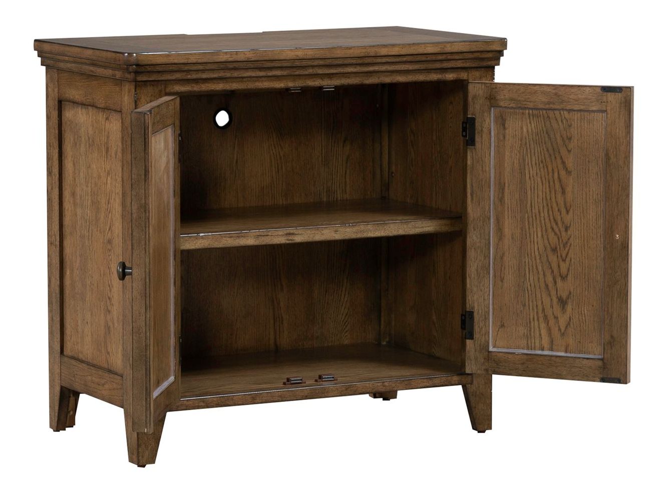 Carolina Park Wood 2-Door Bedside Chest w/Charging Station