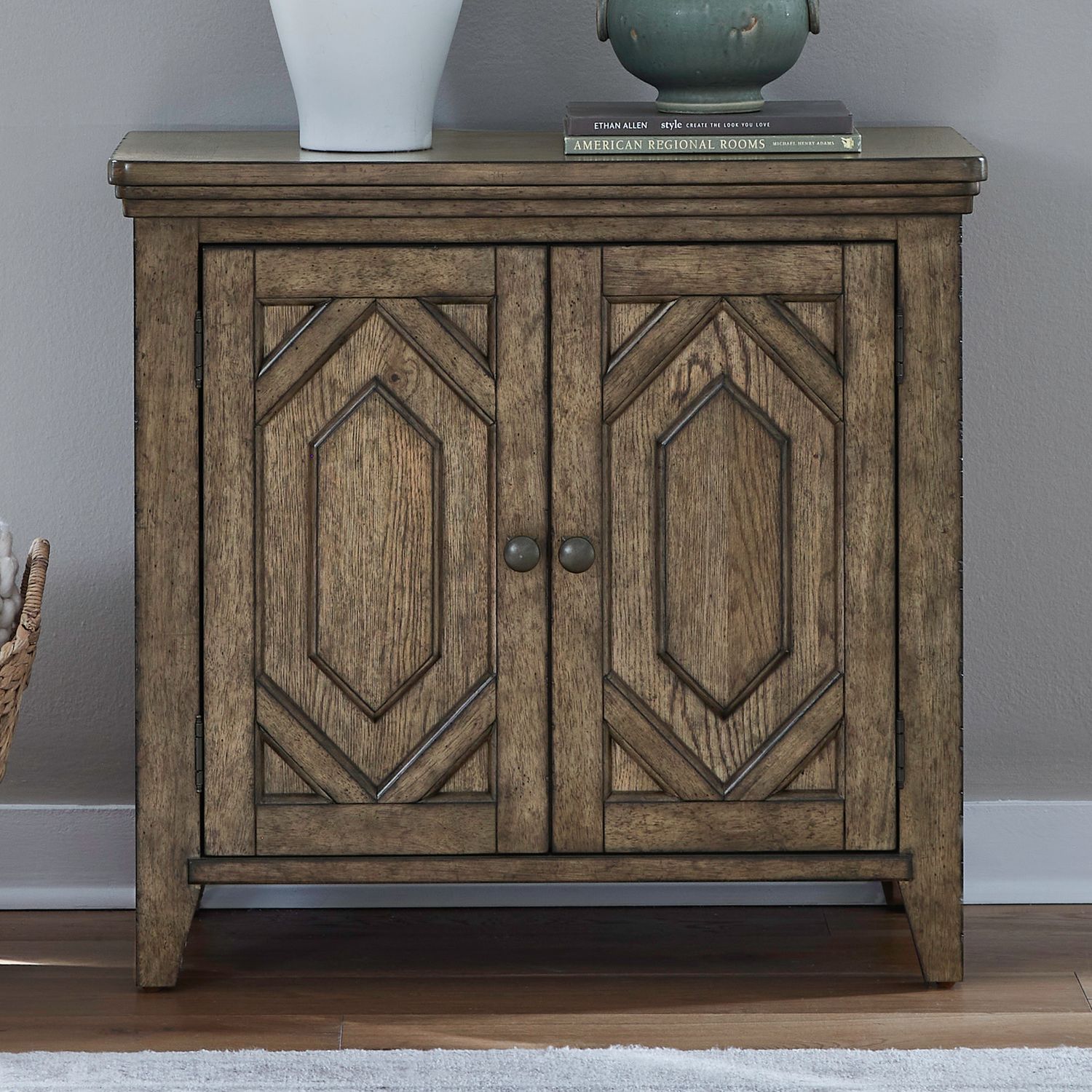 Carolina Park Wood 2-Door Bedside Chest w/Charging Station