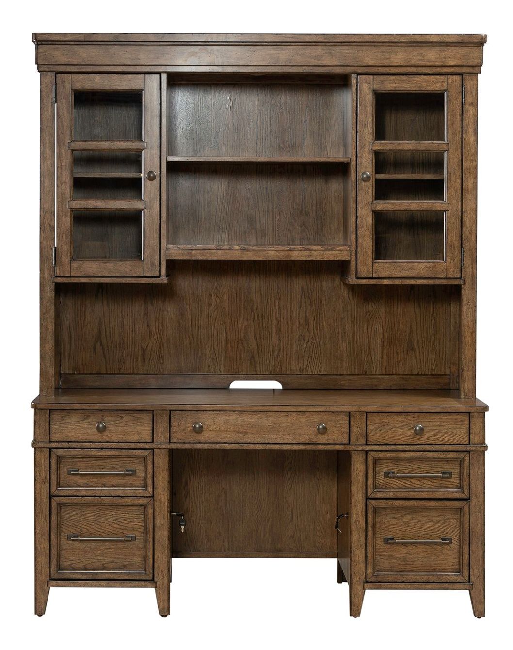 Carolina Park Wood 7-Drawer Credenza & 2-Door Hutch