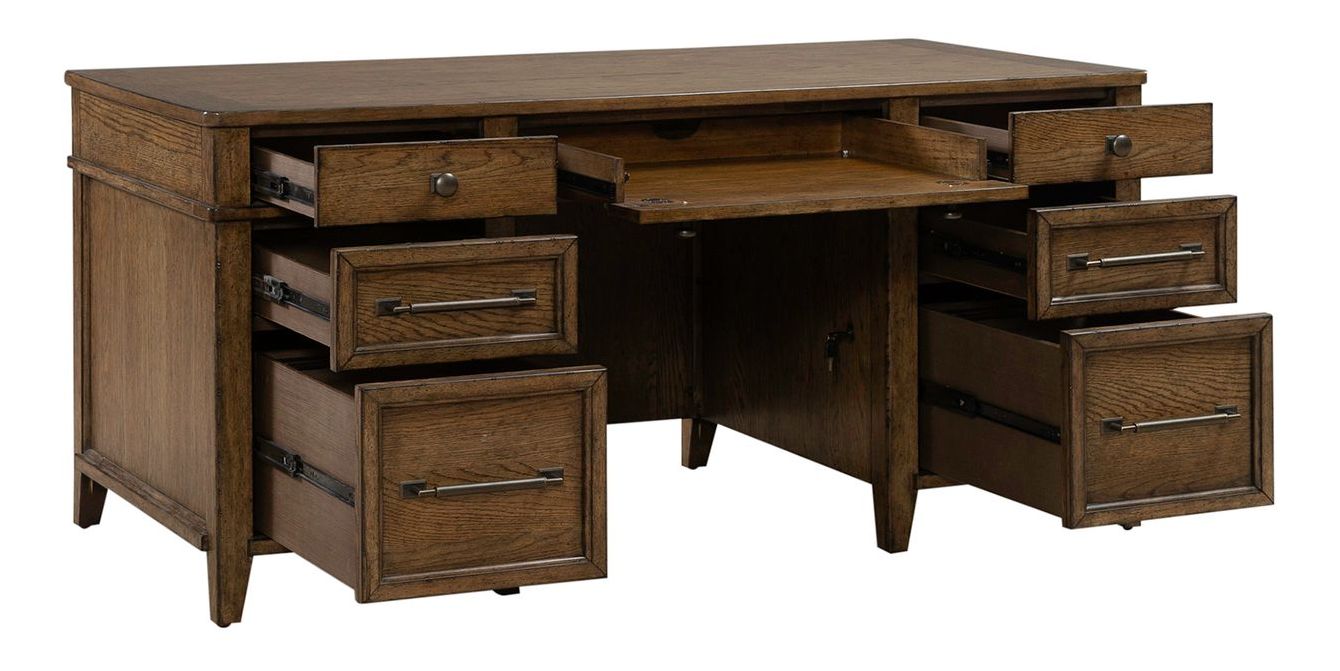 Carolina Park Rectangular Wood 9-Drawer Jr Executive Desk