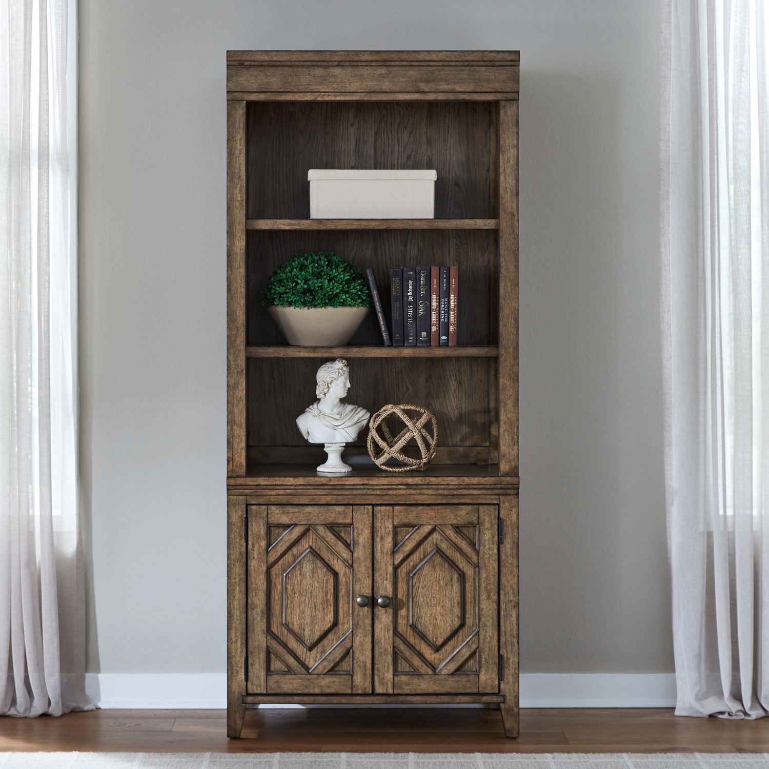 Carolina Park Wood Bunching Bookcase w/2 Doors