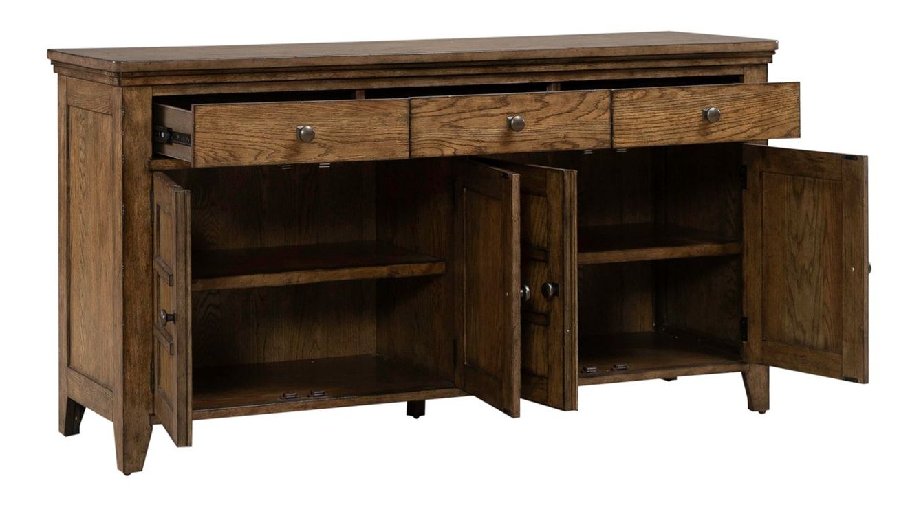 Carolina Park Wood 4-Door 3-Drawer Park Server
