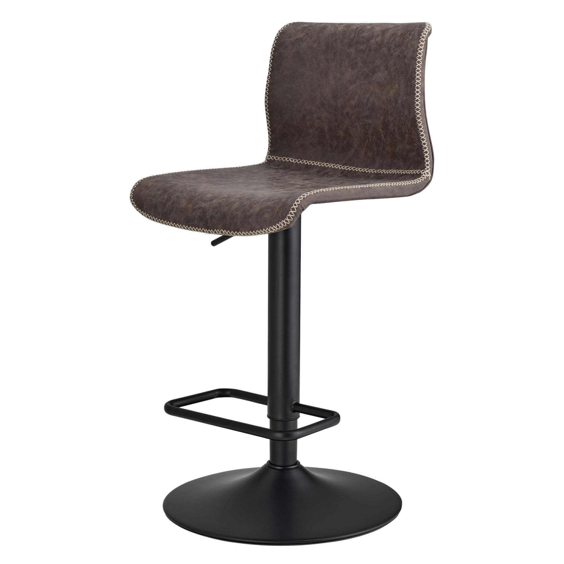 Jayden KD PU Low Back Gaslift Bar Stool