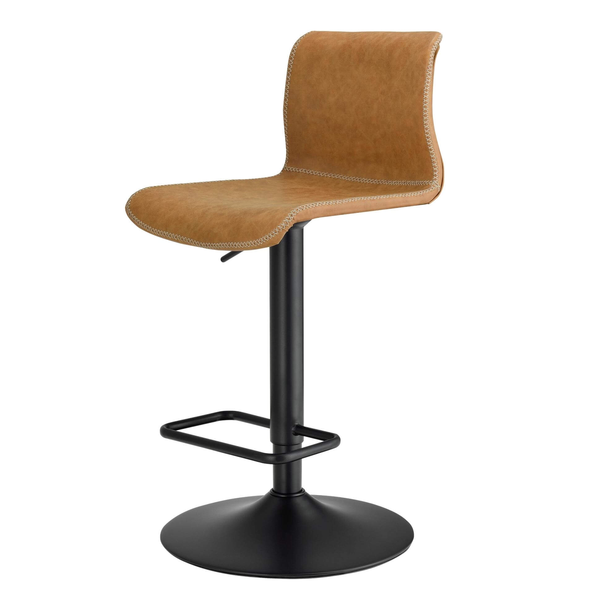 Jayden KD PU Low Back Gaslift Bar Stool