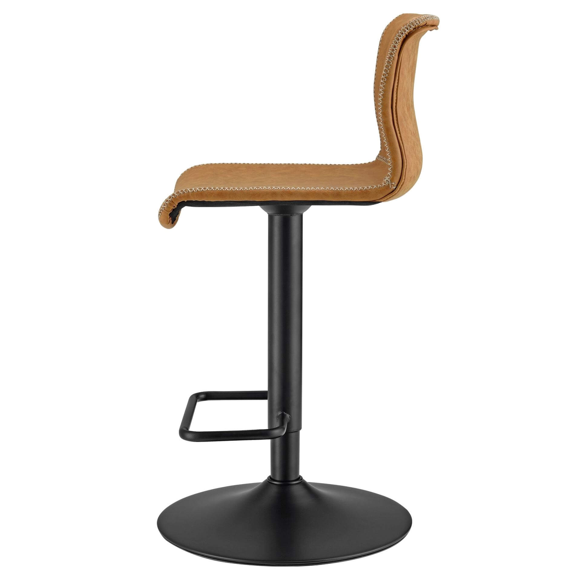 Jayden KD PU Low Back Gaslift Bar Stool