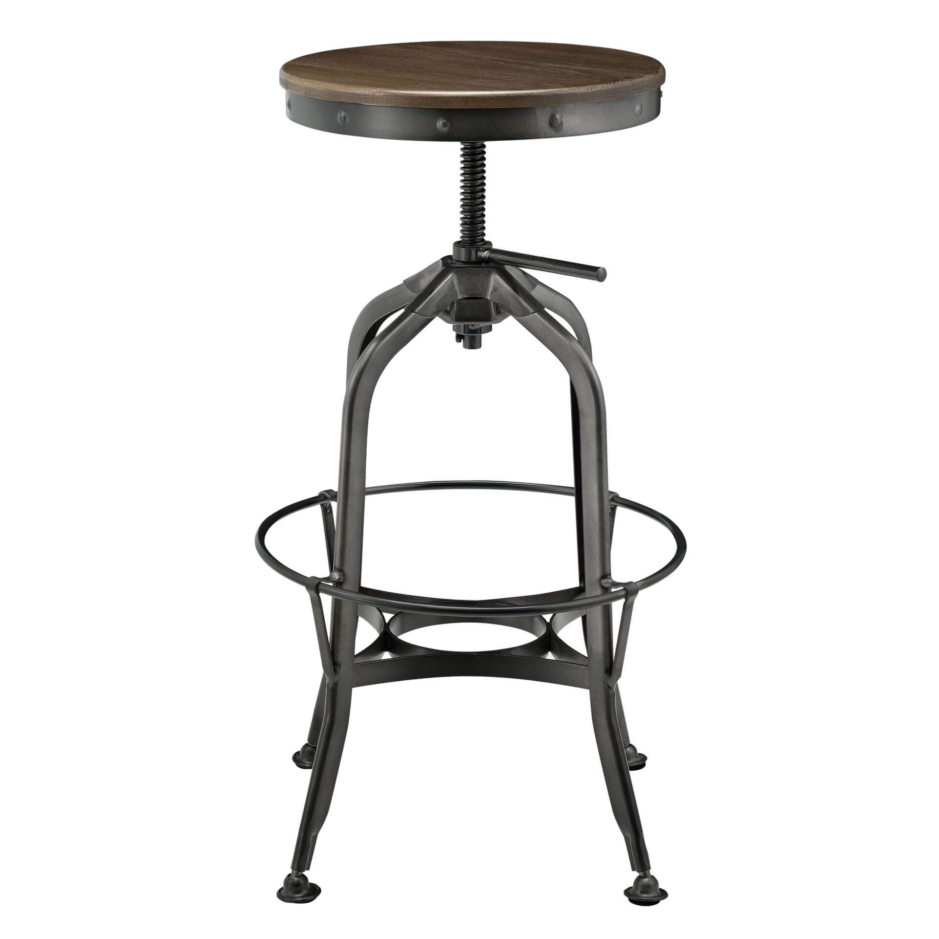 Industrial Vintage Wood Bar Stool