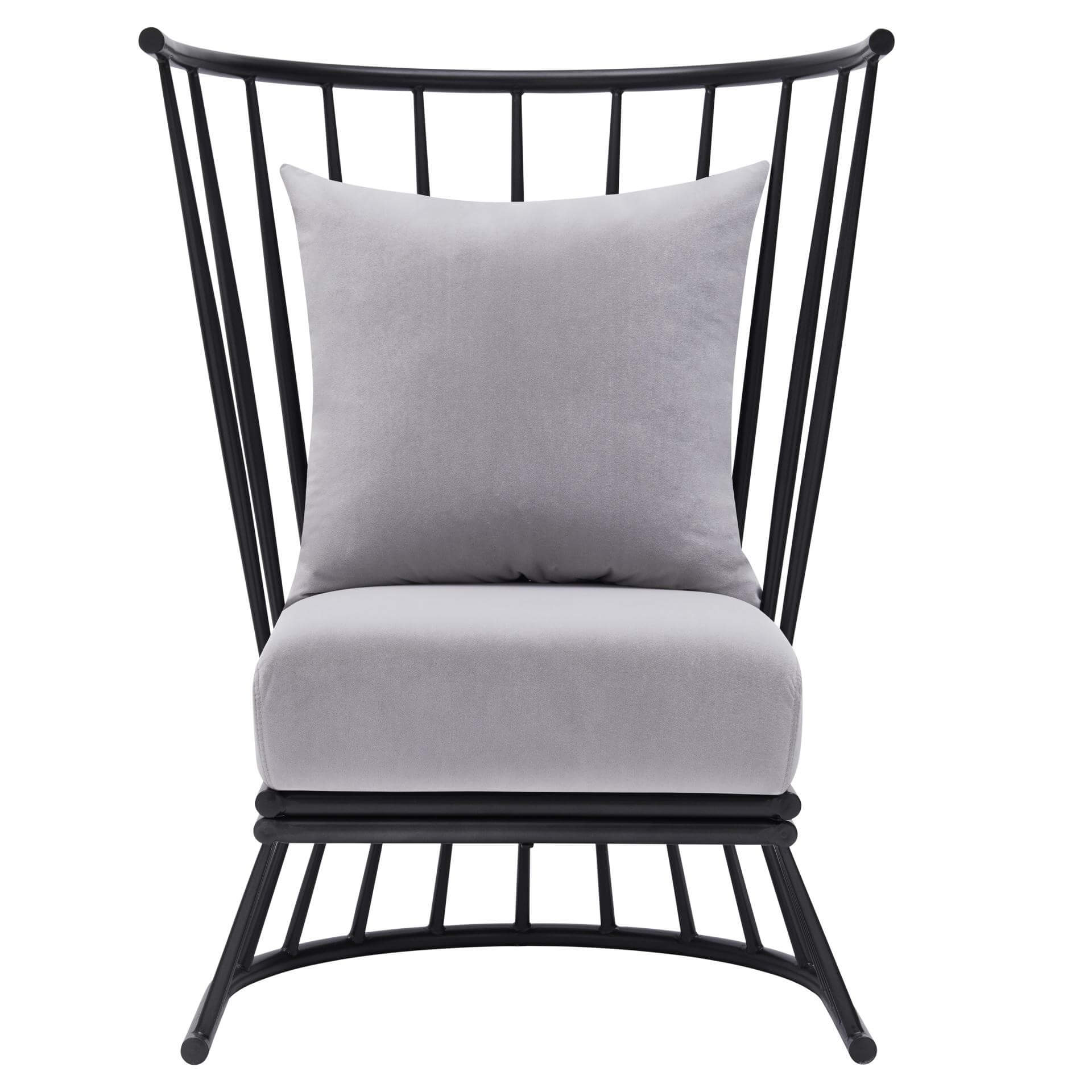 Jupiter KD Velvet Fabric Metal Accent Chair
