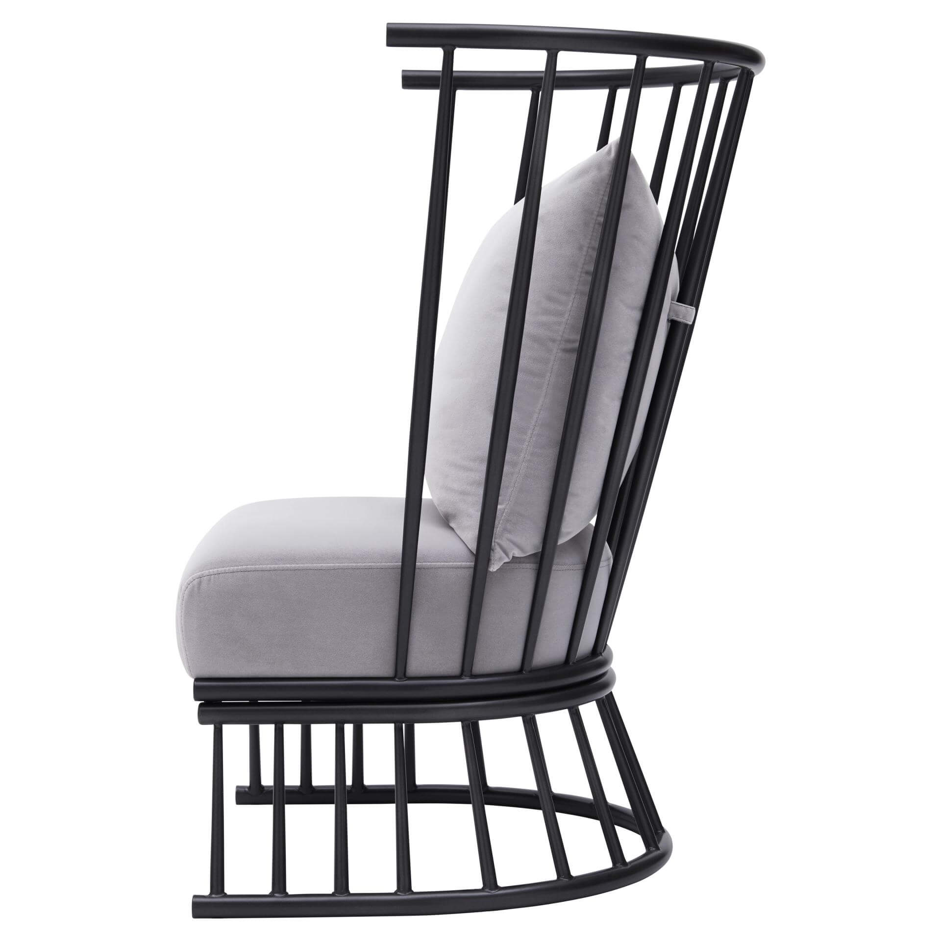Jupiter KD Velvet Fabric Metal Accent Chair