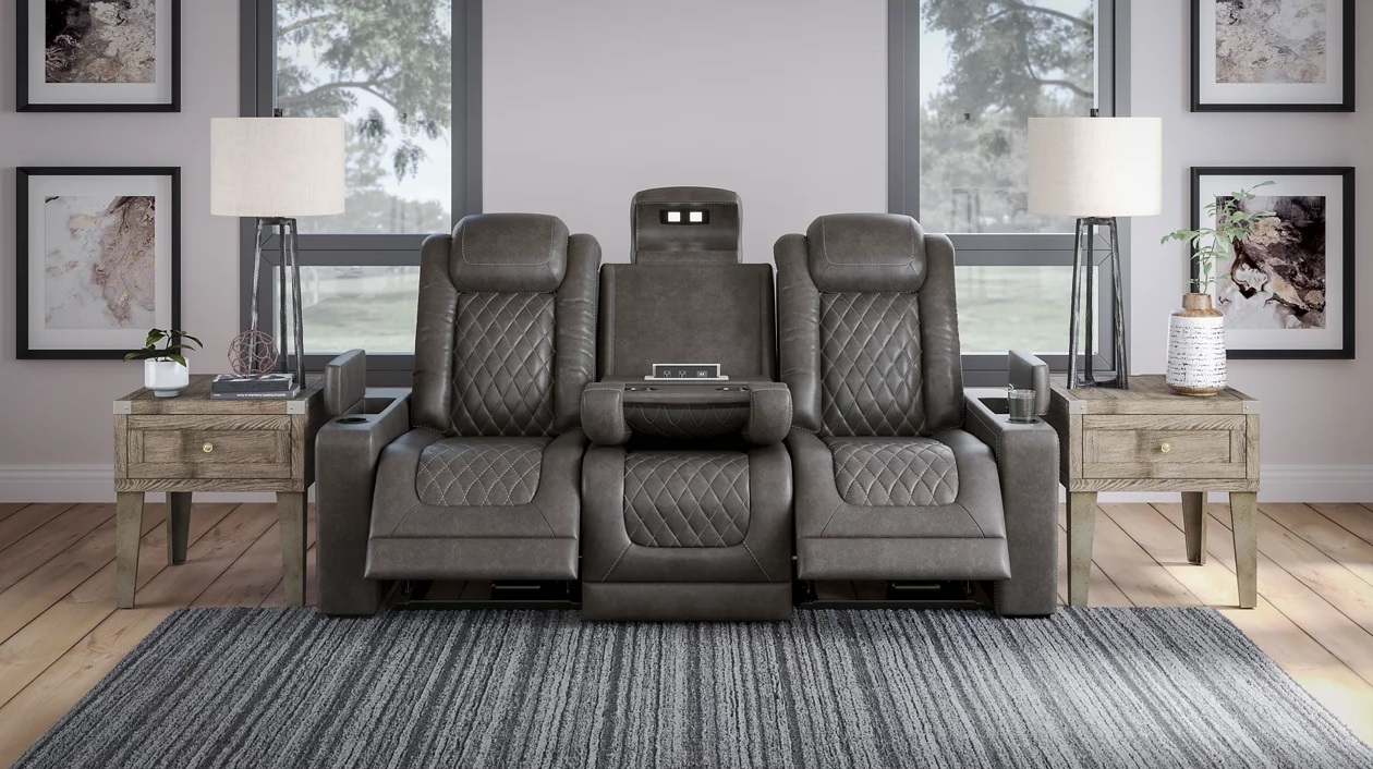Hyllmont Polyester Power Recliner Loveseat