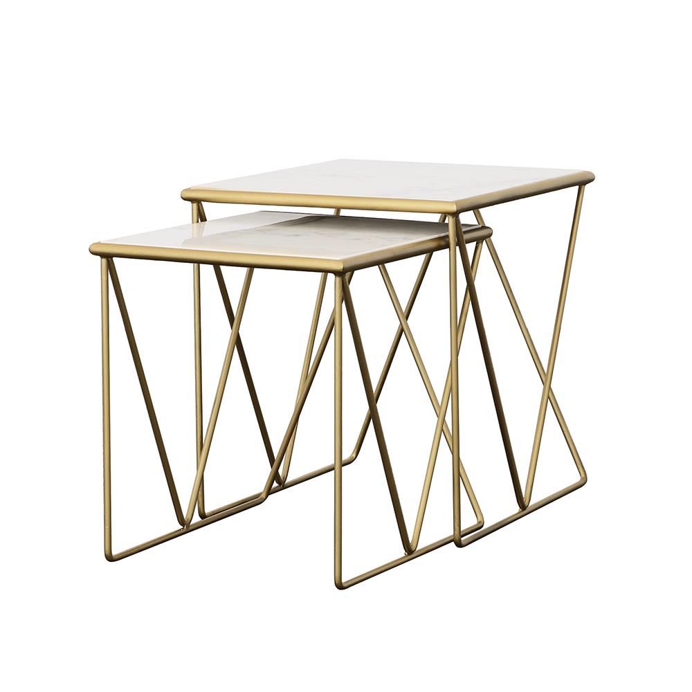 Bette 2-piece Nesting Table Set with Marble Top