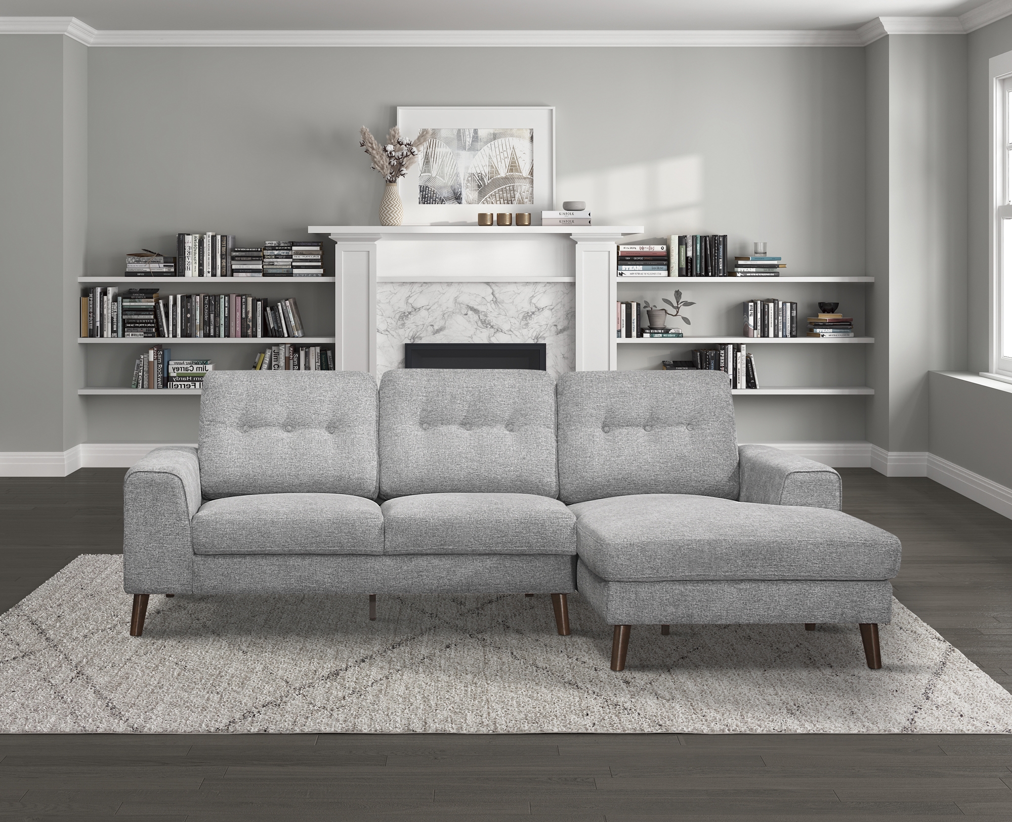 Alexia Fabric Sectional with Right Chaise