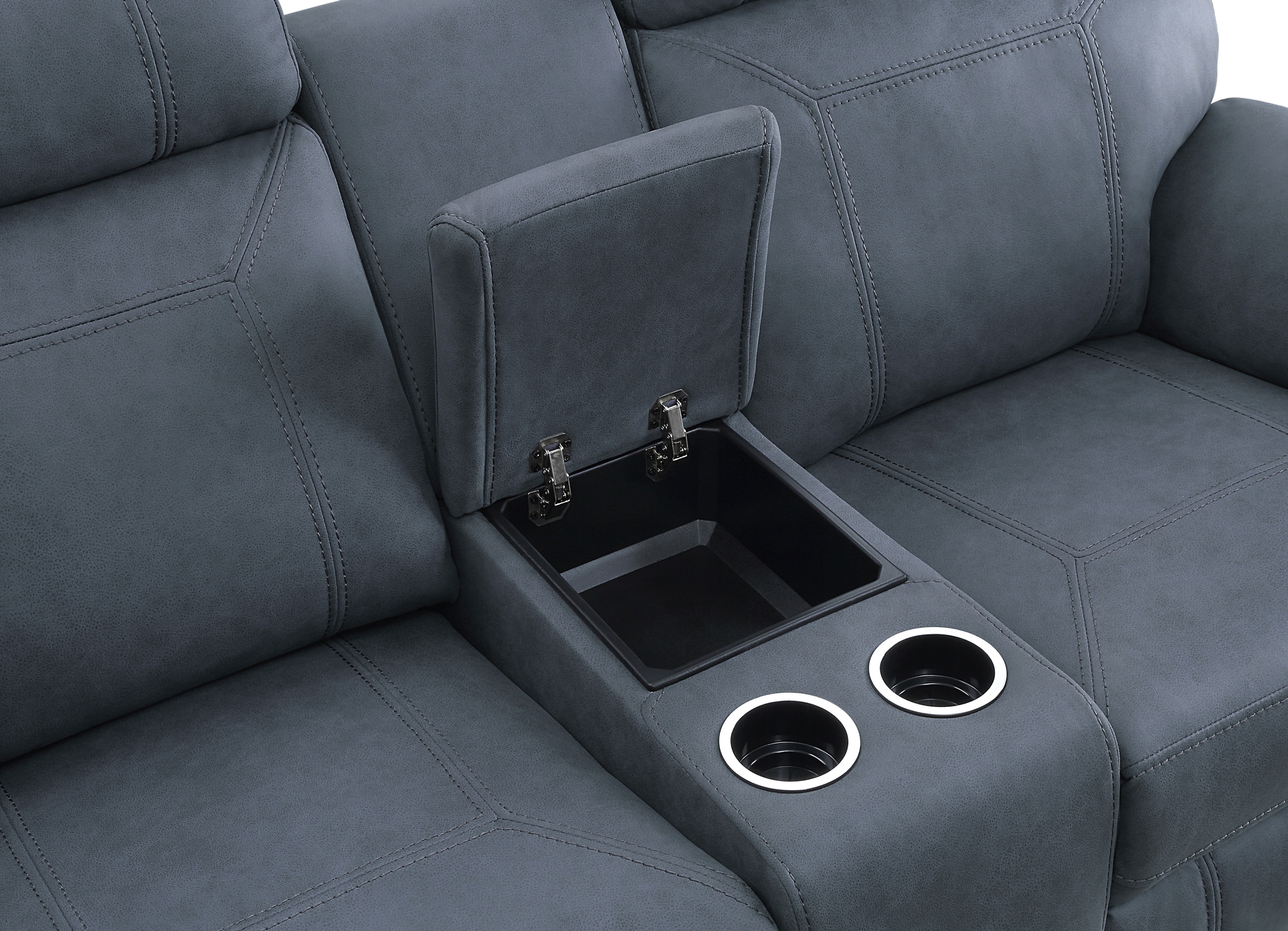 Clifton Microfiber Double Glider Reclining Loveseat w/Console
