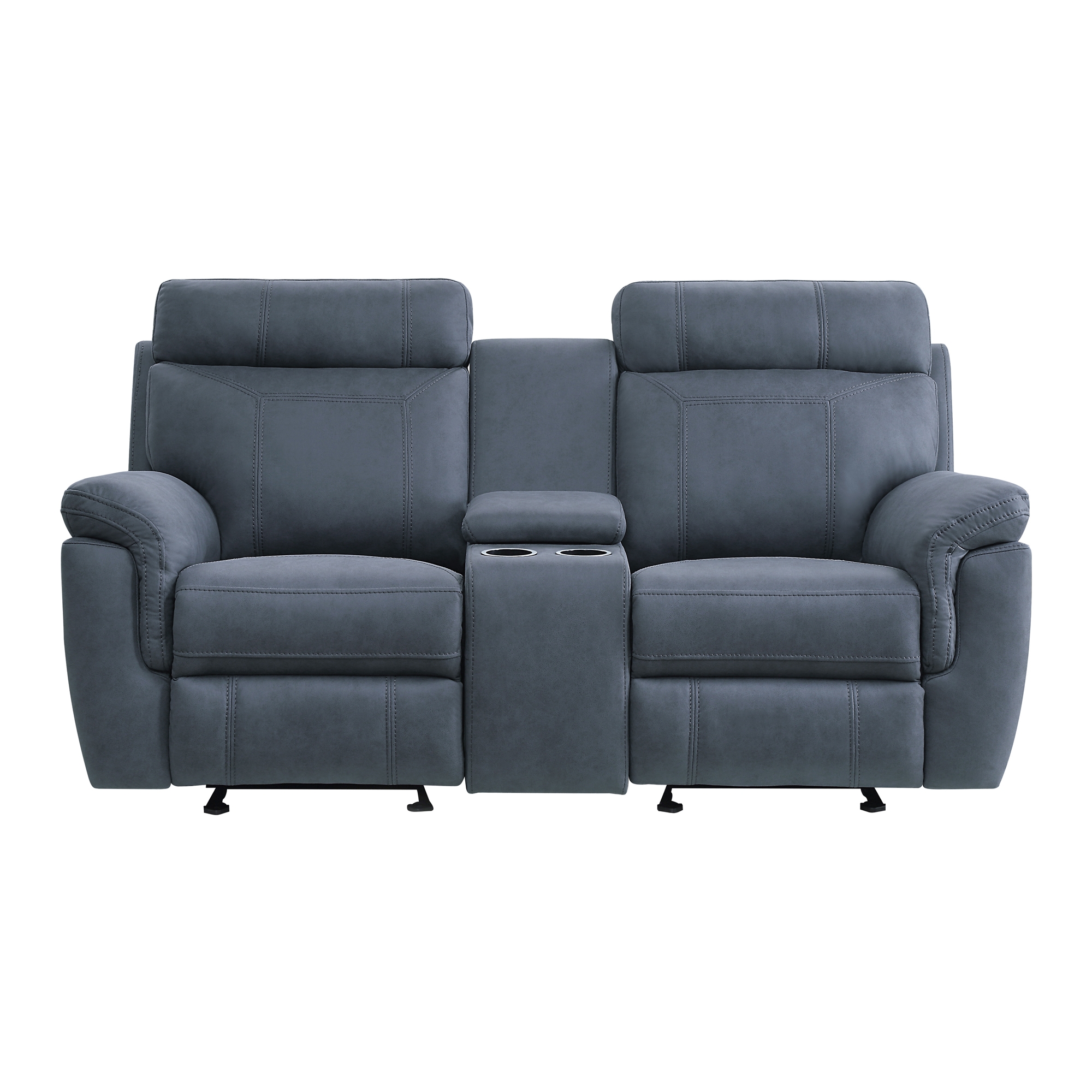 Clifton Microfiber Double Glider Reclining Loveseat w/Console