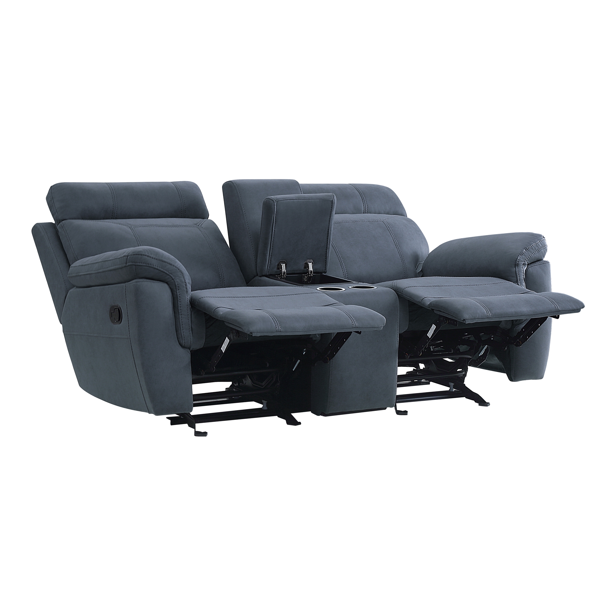Clifton Microfiber Double Glider Reclining Loveseat w/Console
