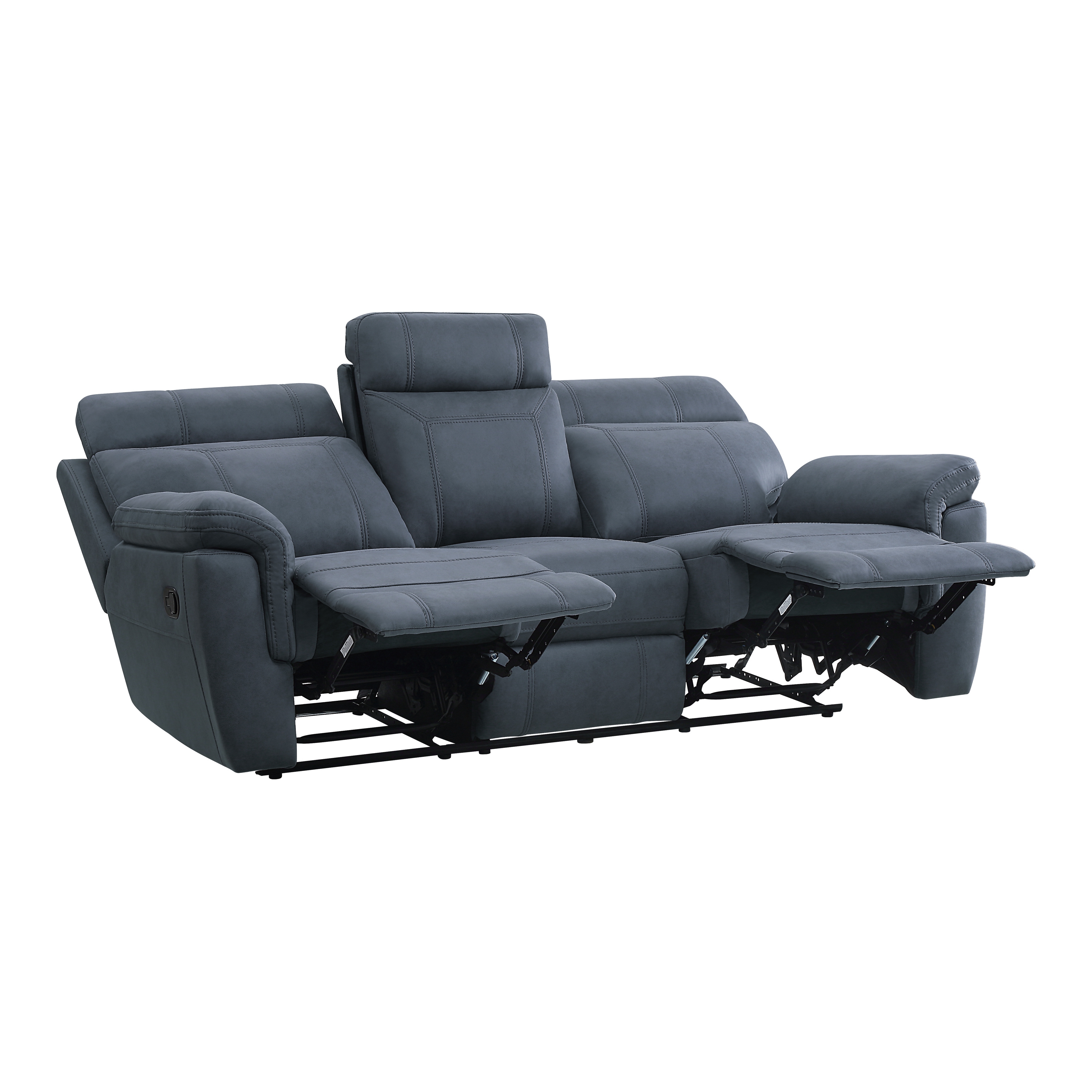 Clifton Microfiber Double Reclining Sofa with Drop-Down Cup Holders