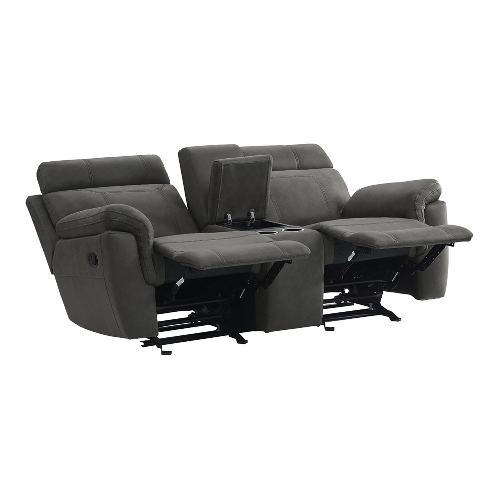 Clifton Microfiber Double Glider Reclining Loveseat w/Console