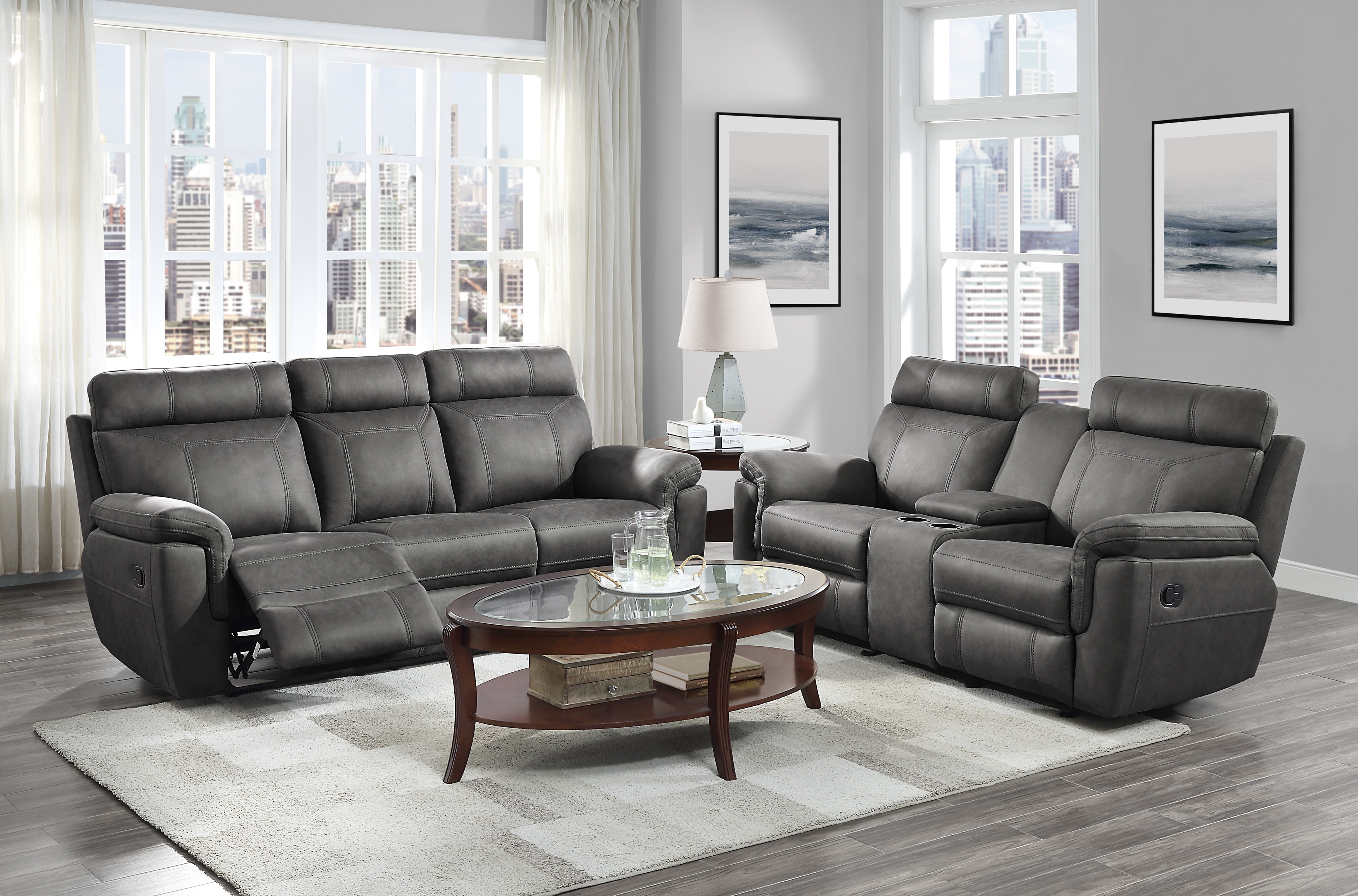 Clifton Microfiber Living Room Set