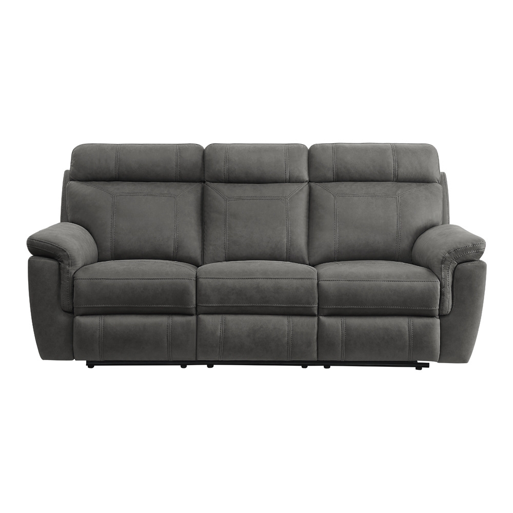 Clifton Microfiber Double Reclining Sofa with Drop-Down Cup Holders
