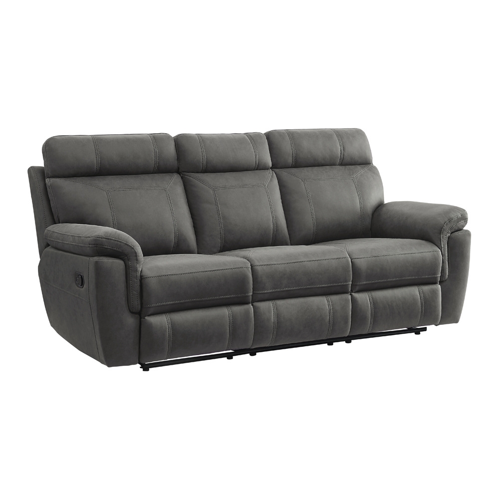 Clifton Microfiber Double Reclining Sofa with Drop-Down Cup Holders